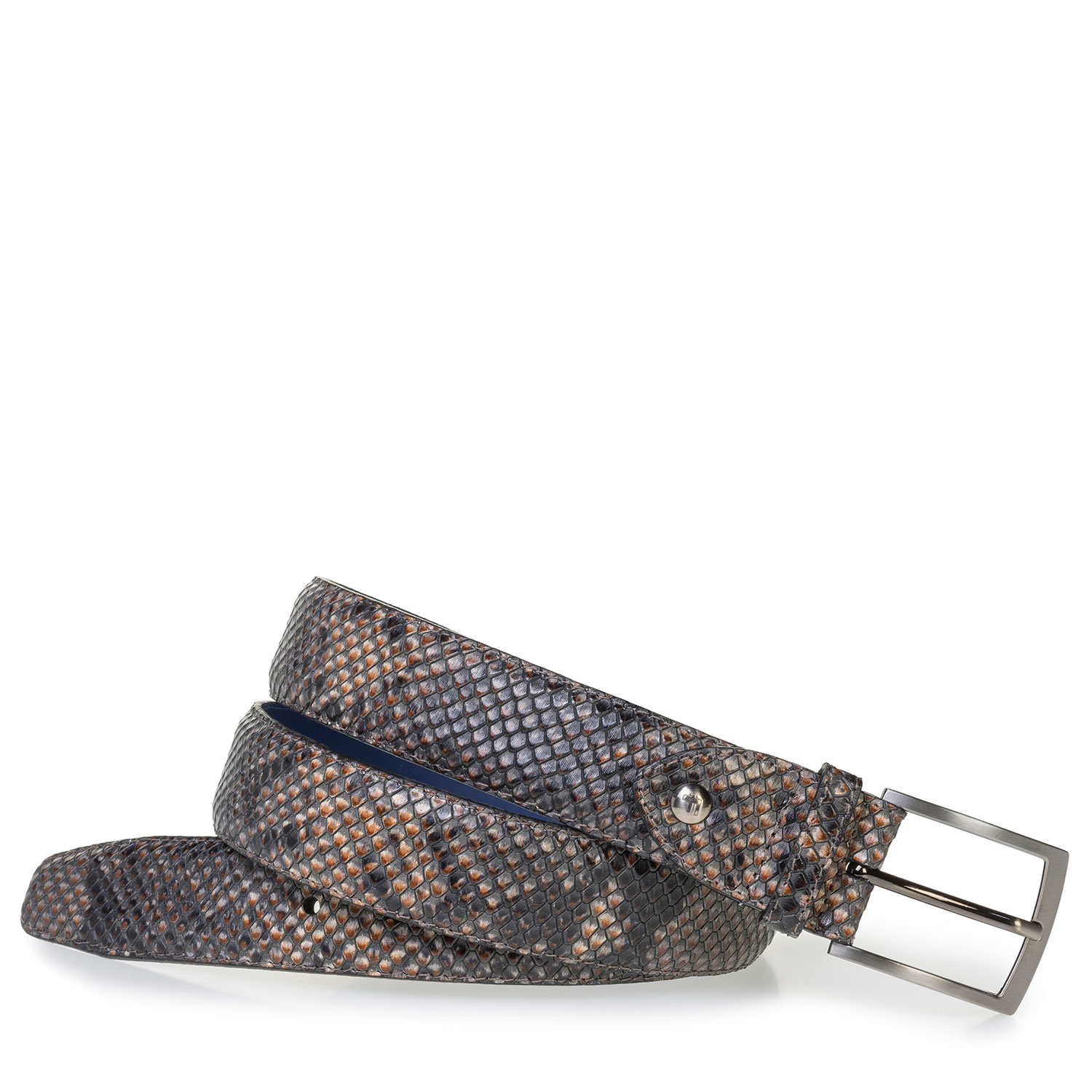 75200/90 - Brown leather belt with snake print 75200/90 - Brown leather belt with snake print