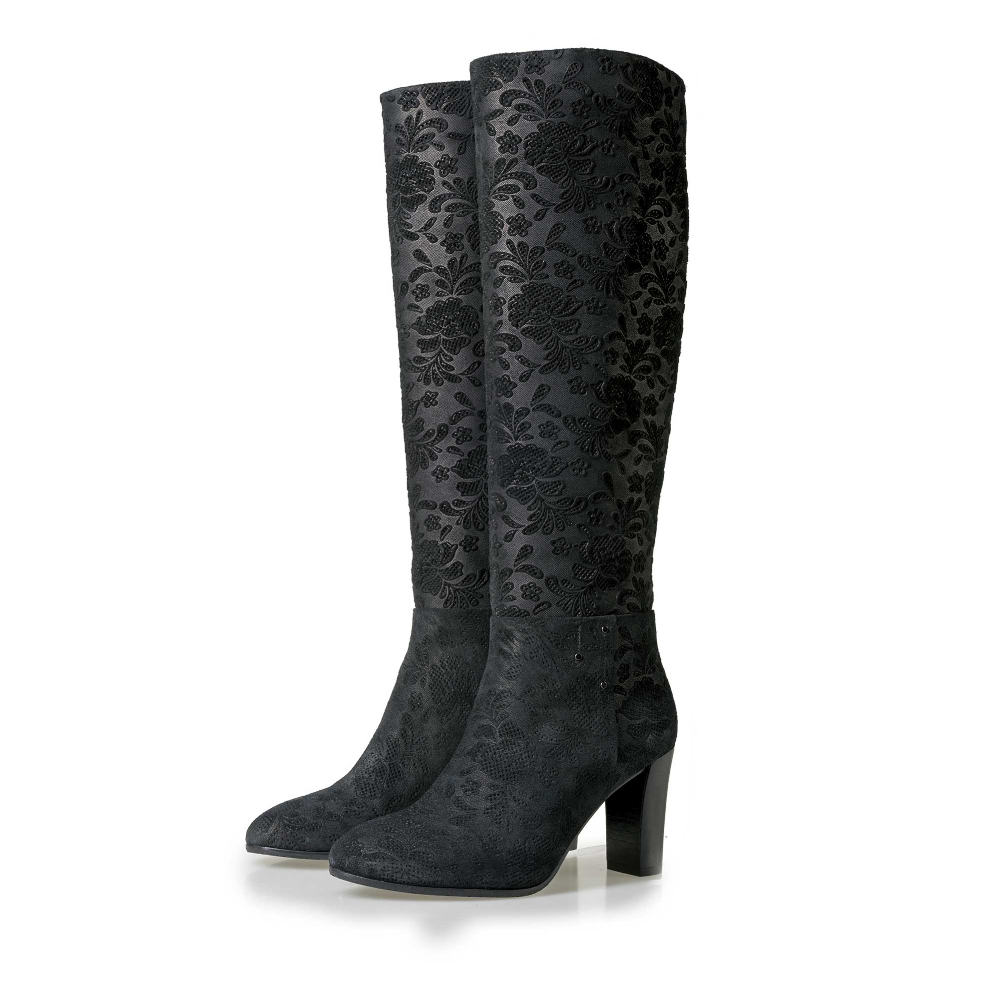 85194/02 - Floris van Bommel schwarze Damen Wildleder Stiefel 85194/02 - Floris van Bommel schwarze Damen Wildleder Stiefel