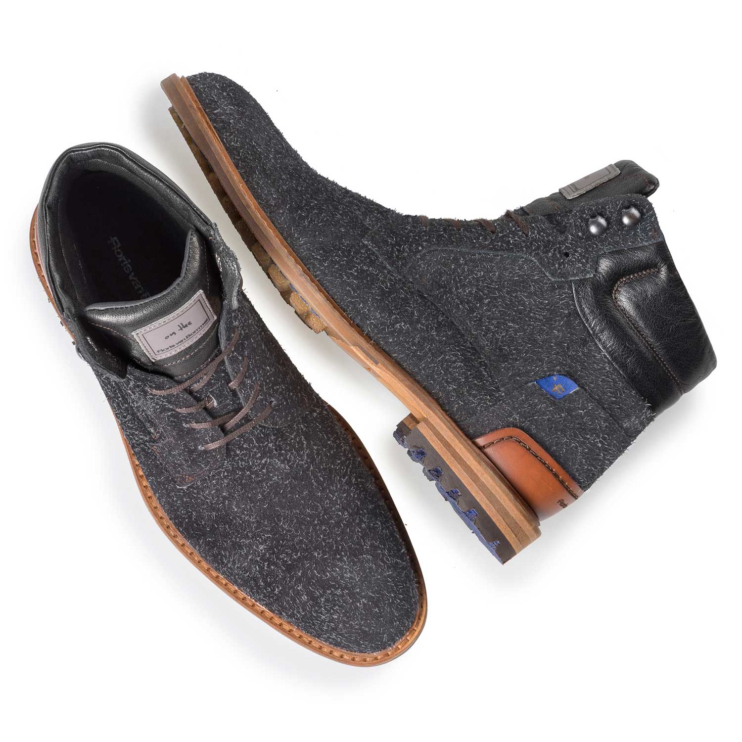 10234/14 - Dunkelgrauer Rauleder-Schnürstiefel 10234/14 - Dunkelgrauer Rauleder-Schnürstiefel