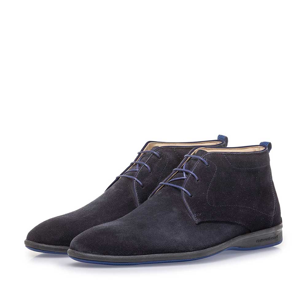20300/00 - Dark blue suede leather lace boot 20300/00 - Dark blue suede leather lace boot