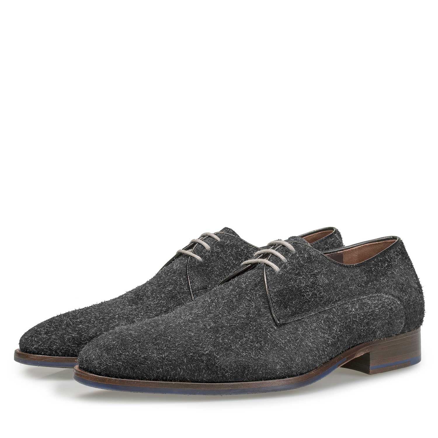 18072/02 - Grey lace shoe made of buffed leather 18072/02 - Grey lace shoe made of buffed leather