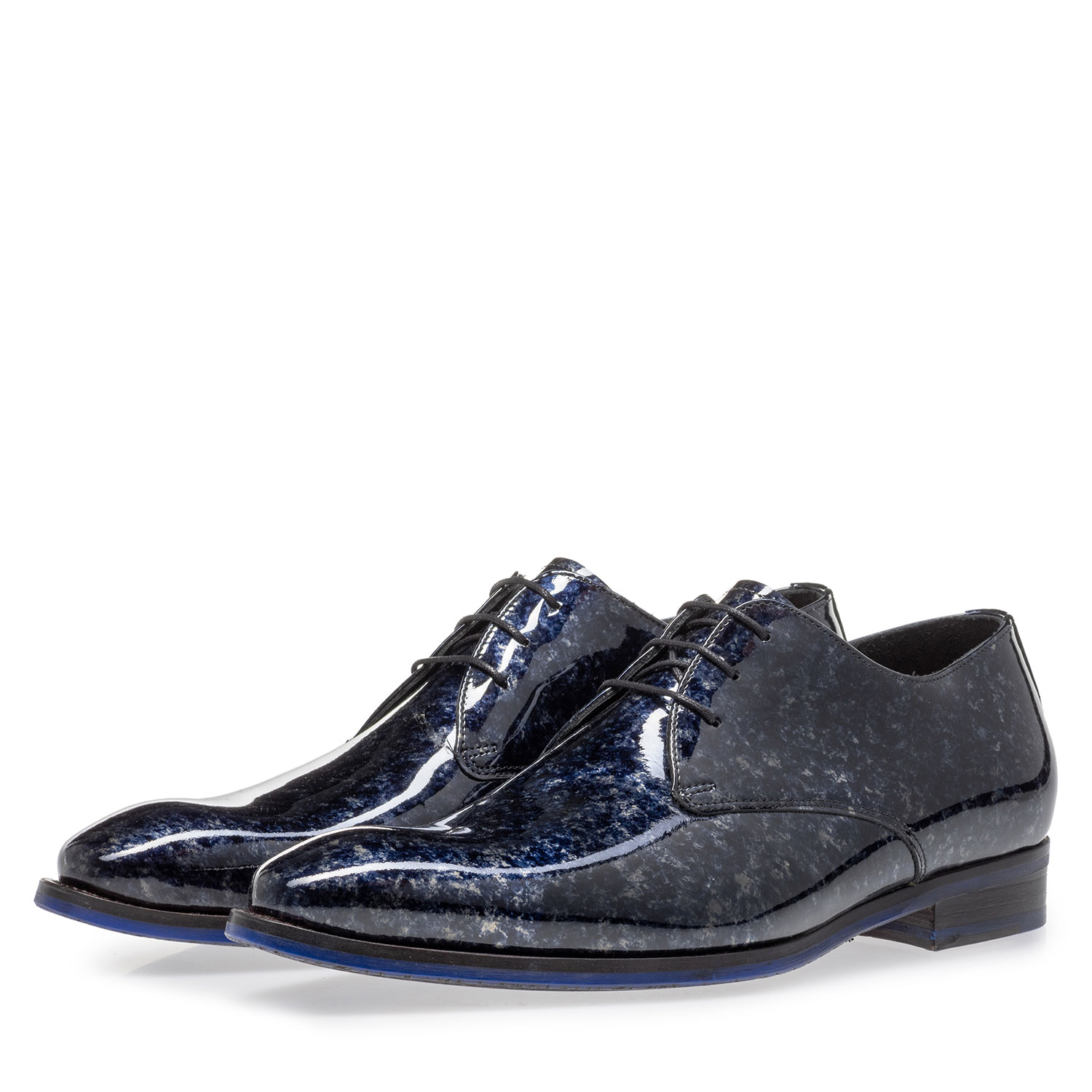 18224/03 - Schnürschuh blaues Lackleder 18224/03 - Schnürschuh blaues Lackleder