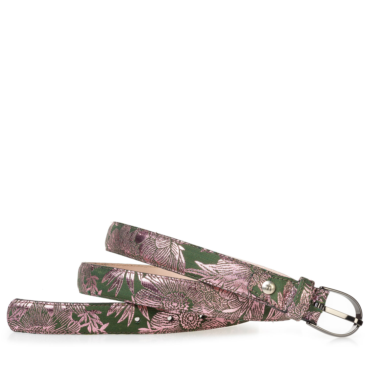 75813/77 - Damengürtel grün mit rosa Print 75813/77 - Damengürtel grün mit rosa Print