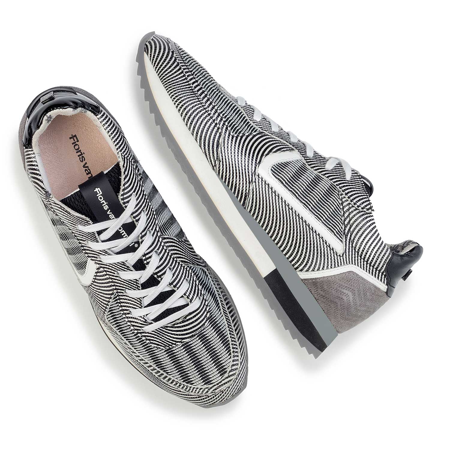 85232/03 - Schwarz-weißer Lackleder Sneaker 85232/03 - Schwarz-weißer Lackleder Sneaker