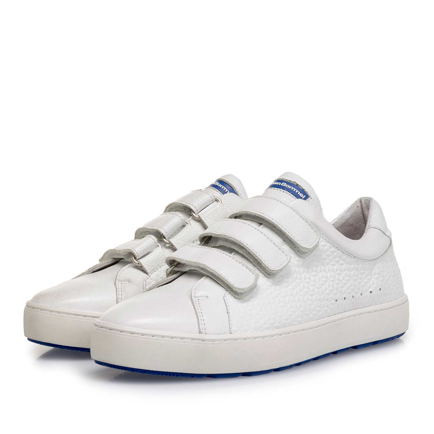 85273/17 - Weißer fein strukturierter Leder-Sneaker 85273/17 - Weißer fein strukturierter Leder-Sneaker