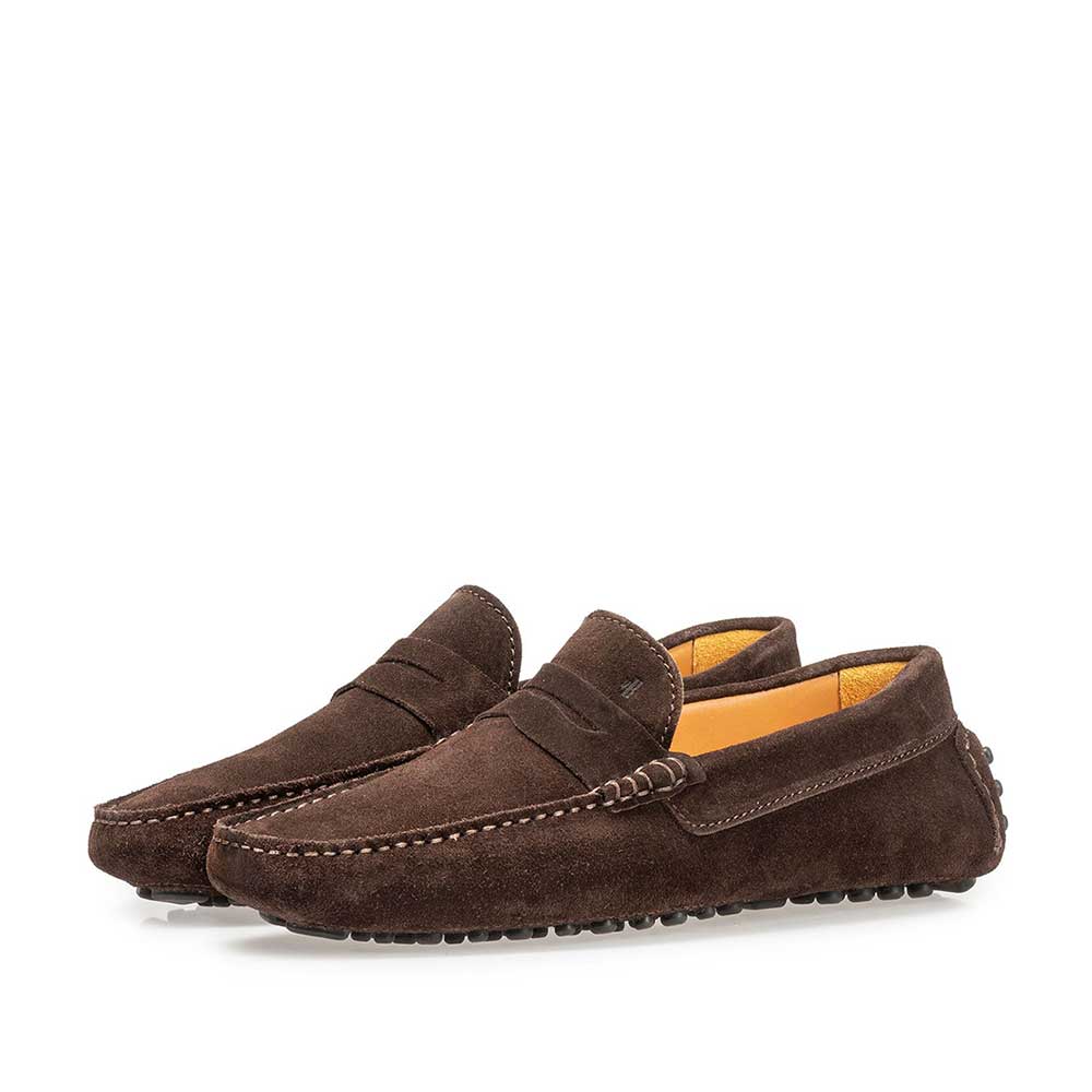 15100/00 - Dunkelbrauner Wildleder-Mokassin 15100/00 - Dunkelbrauner Wildleder-Mokassin