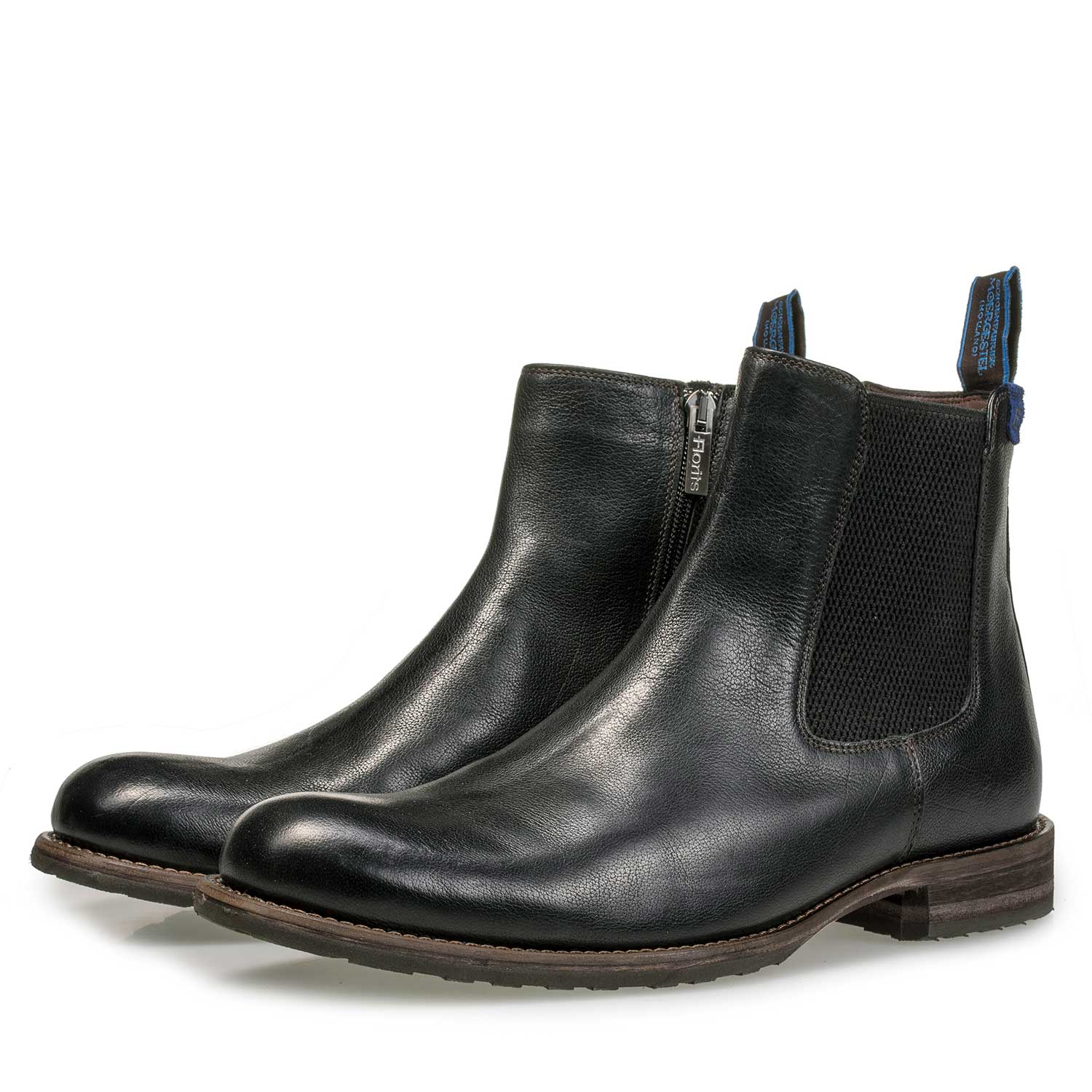 10289/01 - Wolle gefütterter schwarzer Chelsea Boot aus Leder 10289/01 - Wolle gefütterter schwarzer Chelsea Boot aus Leder
