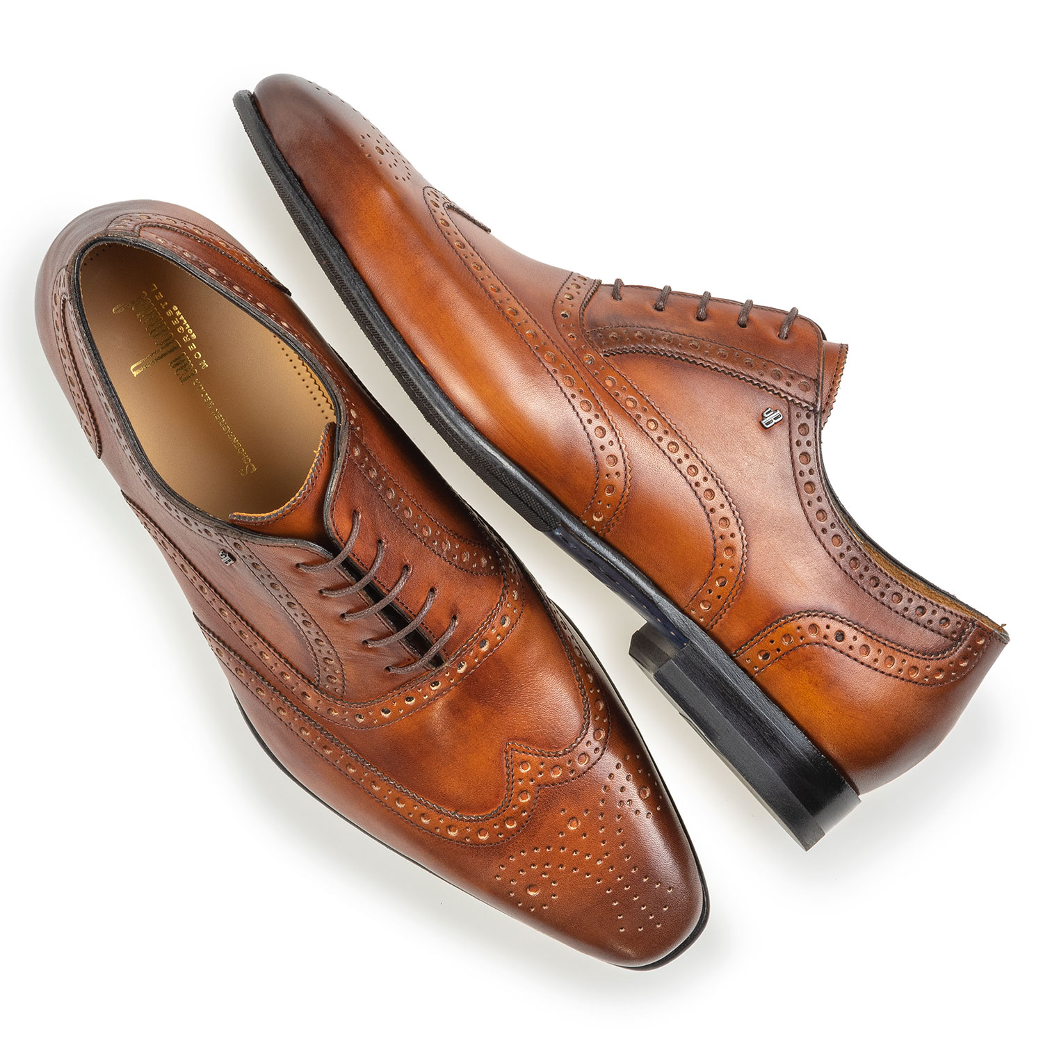 19295/03 - Dunkler cognacfarbener Kalbsleder-Brogue 19295/03 - Dunkler cognacfarbener Kalbsleder-Brogue