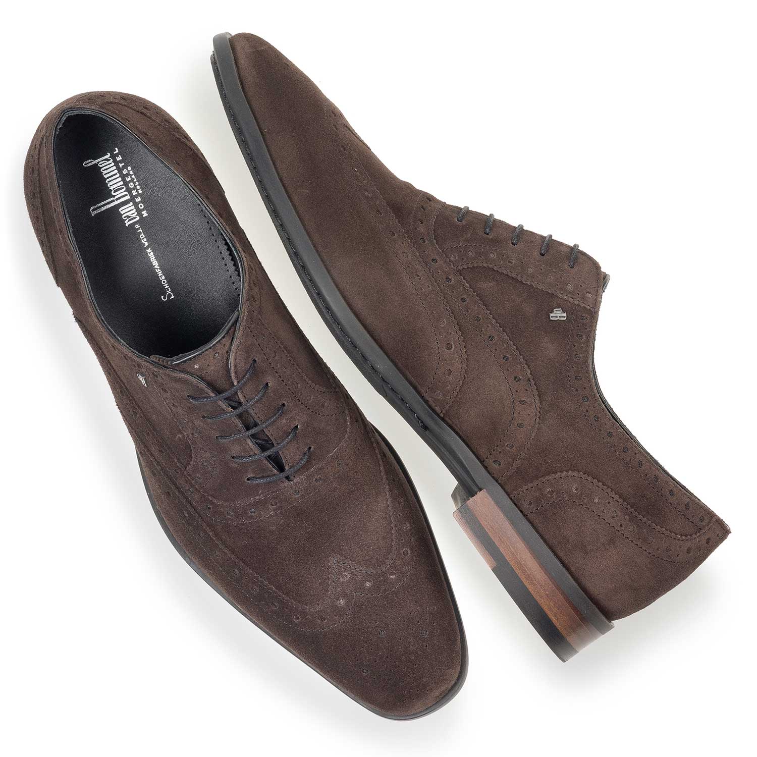 19105/01 - Brown calf suede leather brogue 19105/01 - Brown calf suede leather brogue