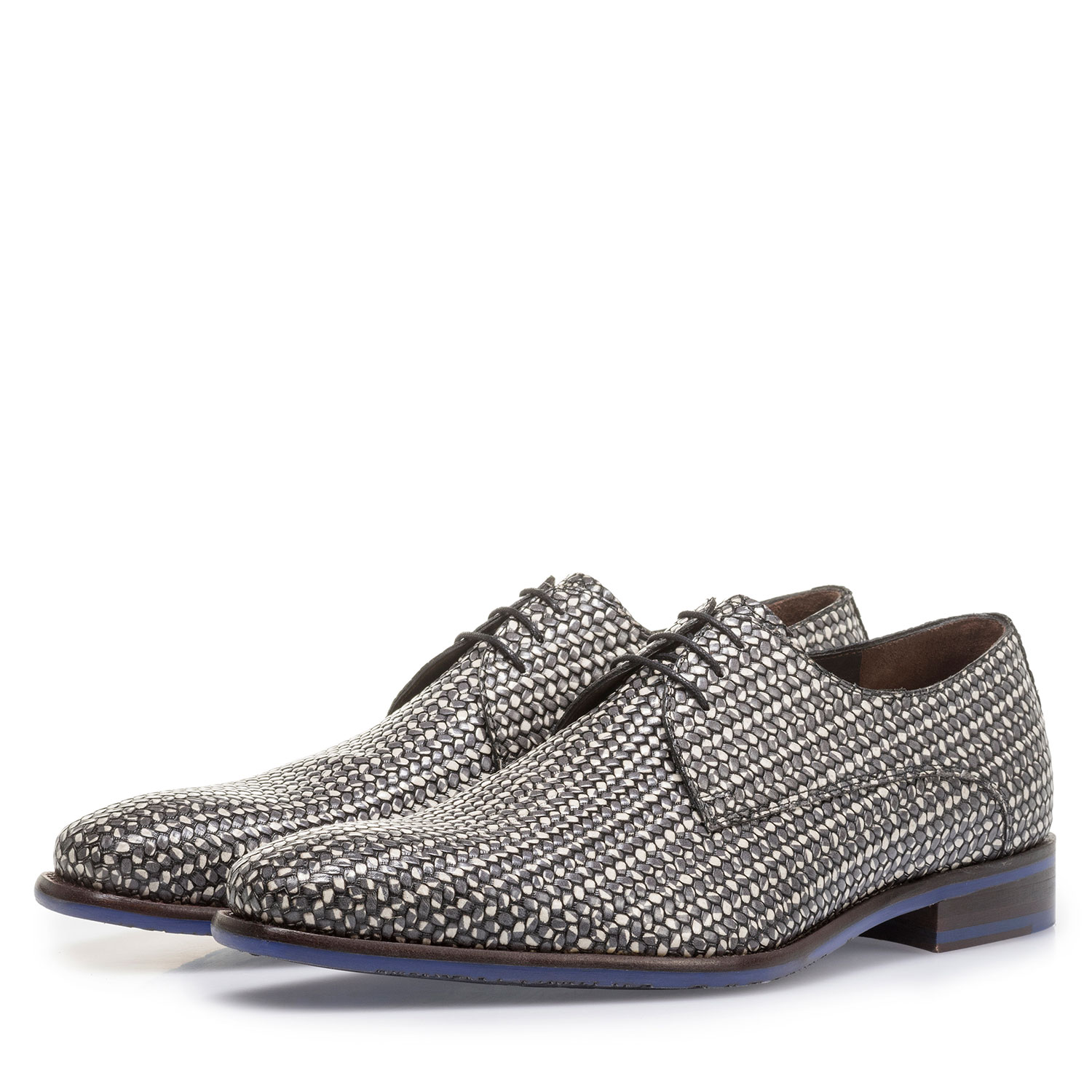 18159/13 - Dark grey lace shoe with white print 18159/13 - Dark grey lace shoe with white print
