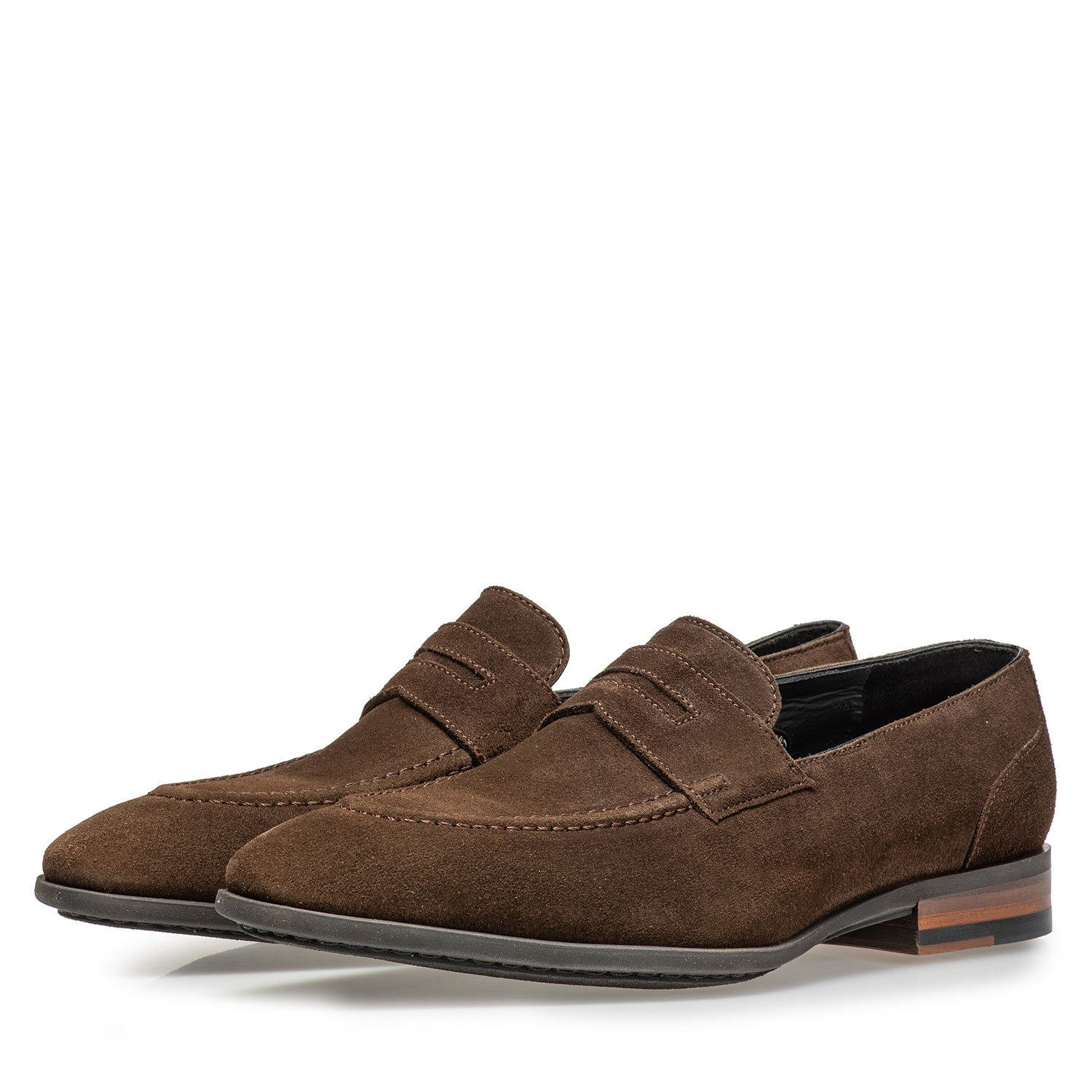 11129/02 - Dark brown suede leather loafer 11129/02 - Dark brown suede leather loafer