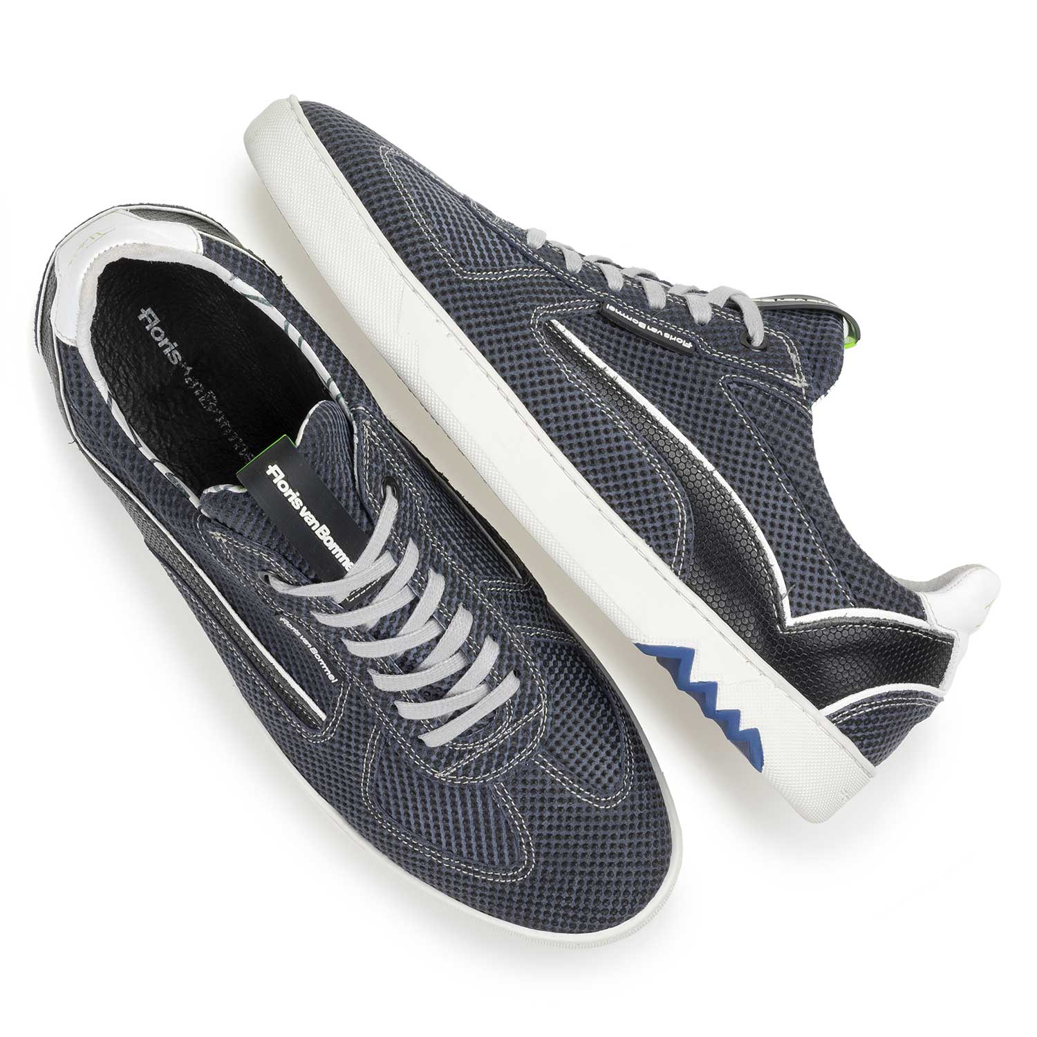 16342/01 - Dark blue suede leather sneaker 16342/01 - Dark blue suede leather sneaker