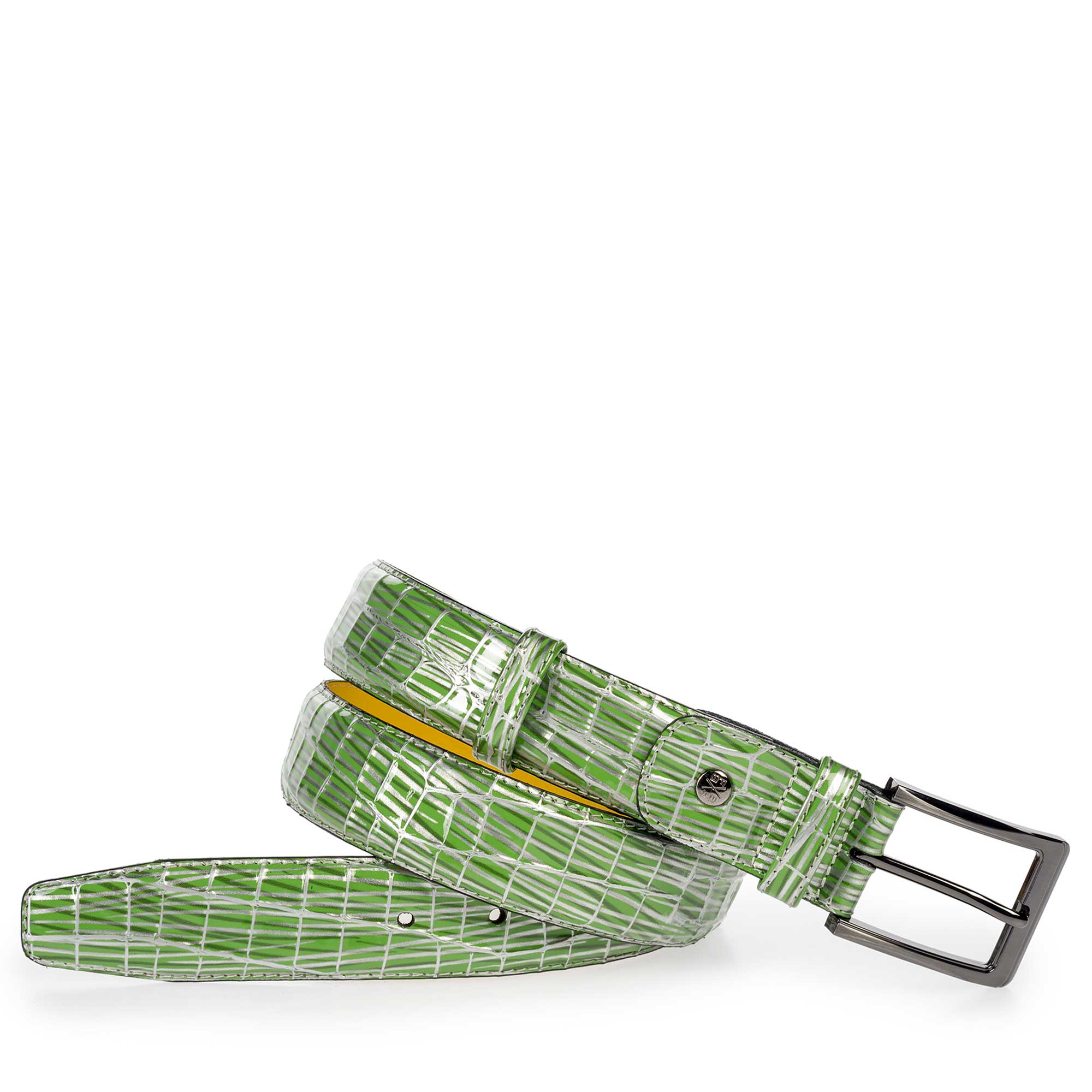 75182/04 - Green patent leather belt with print 75182/04 - Green patent leather belt with print
