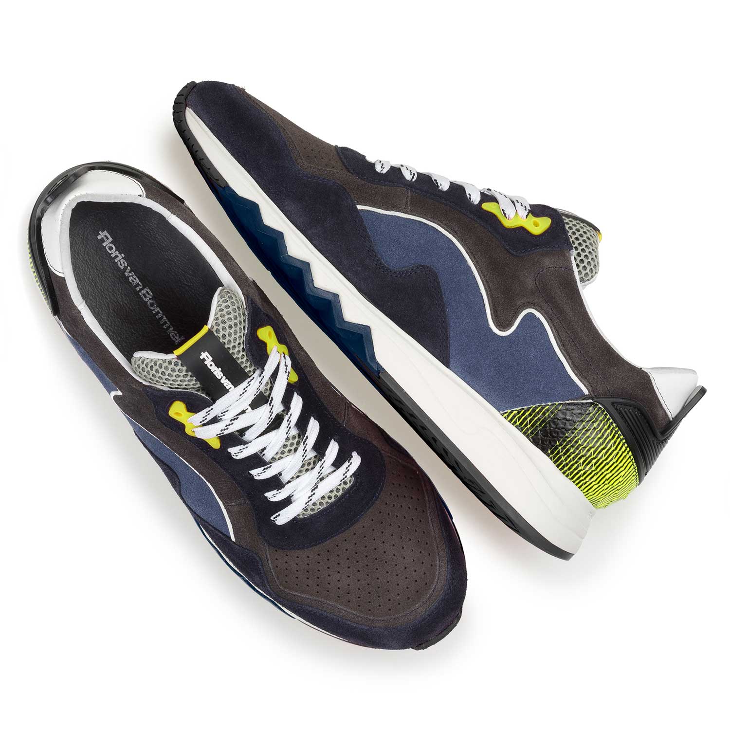 16092/00 - Gelb-blauer Wildleder-Sneaker 16092/00 - Gelb-blauer Wildleder-Sneaker