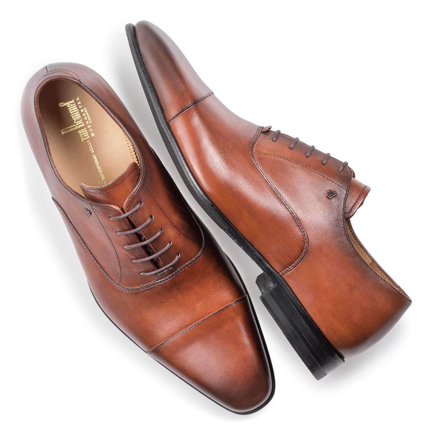 16395/00 - Cognacfarbener Kalbsleder-Schnürschuh 16395/00 - Cognacfarbener Kalbsleder-Schnürschuh