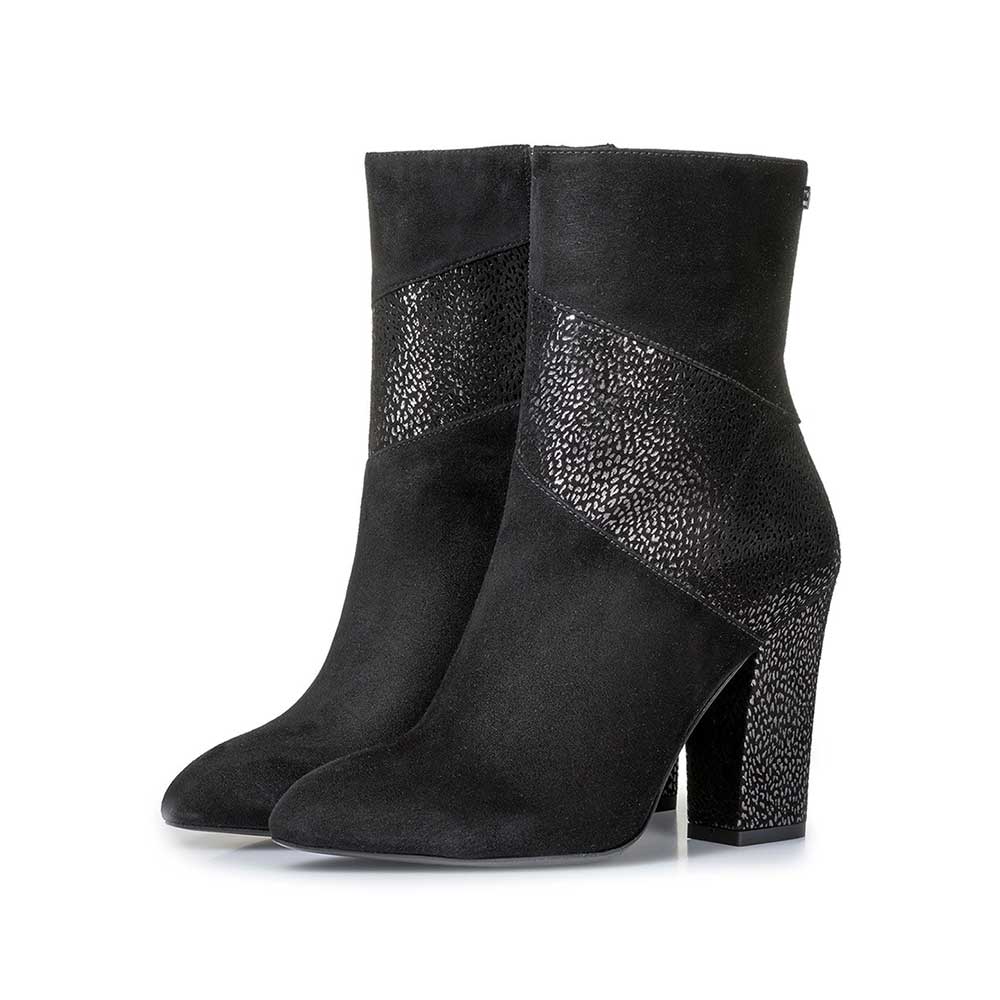 85622/01 - Schwarze Stiefelette mit Metallic-print 85622/01 - Schwarze Stiefelette mit Metallic-print