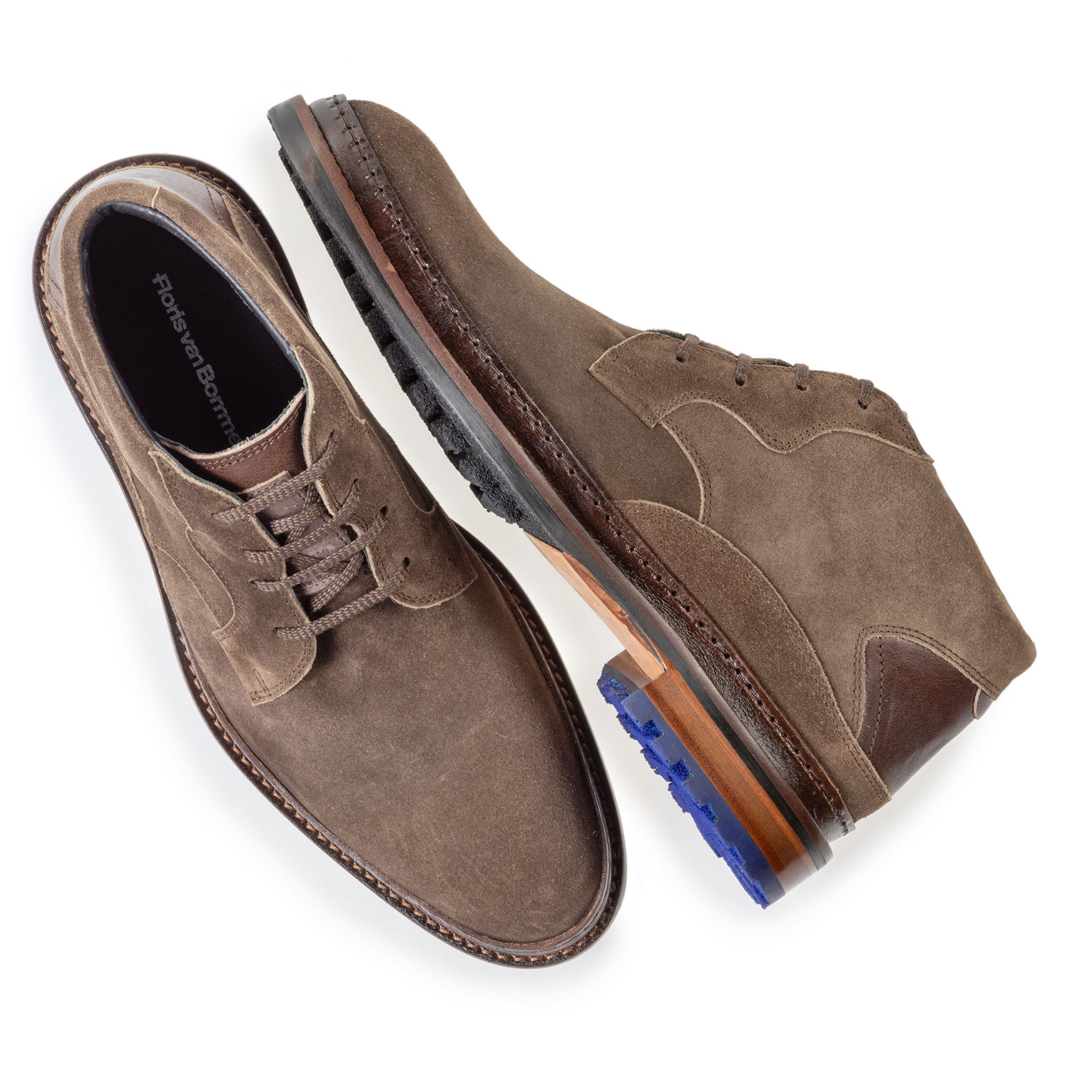 10509/09 - Lace boot suede leather dark taupe 10509/09 - Lace boot suede leather dark taupe