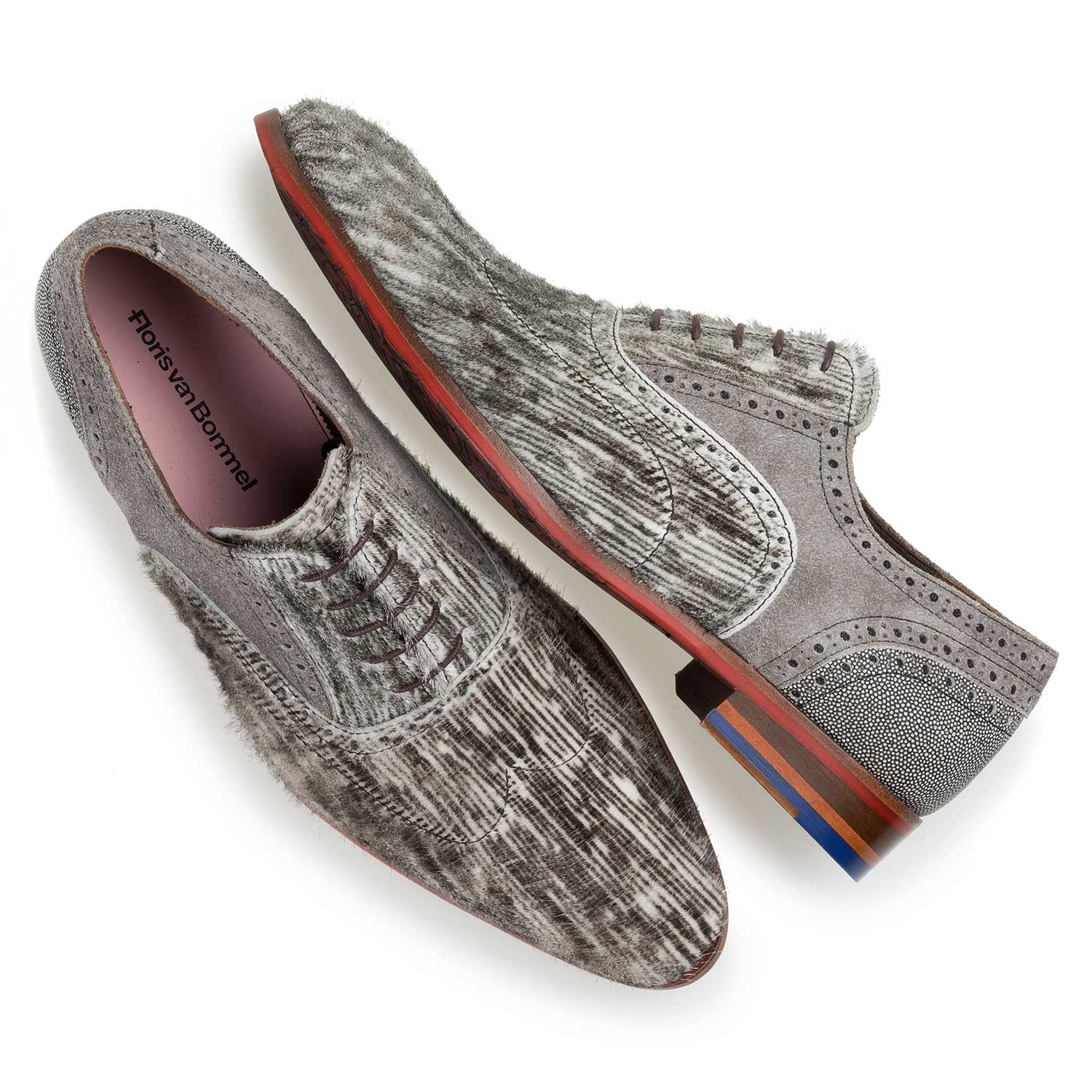 19124/01 - Cremeweißer Premium-Schnürschuh mit Print 19124/01 - Cremeweißer Premium-Schnürschuh mit Print