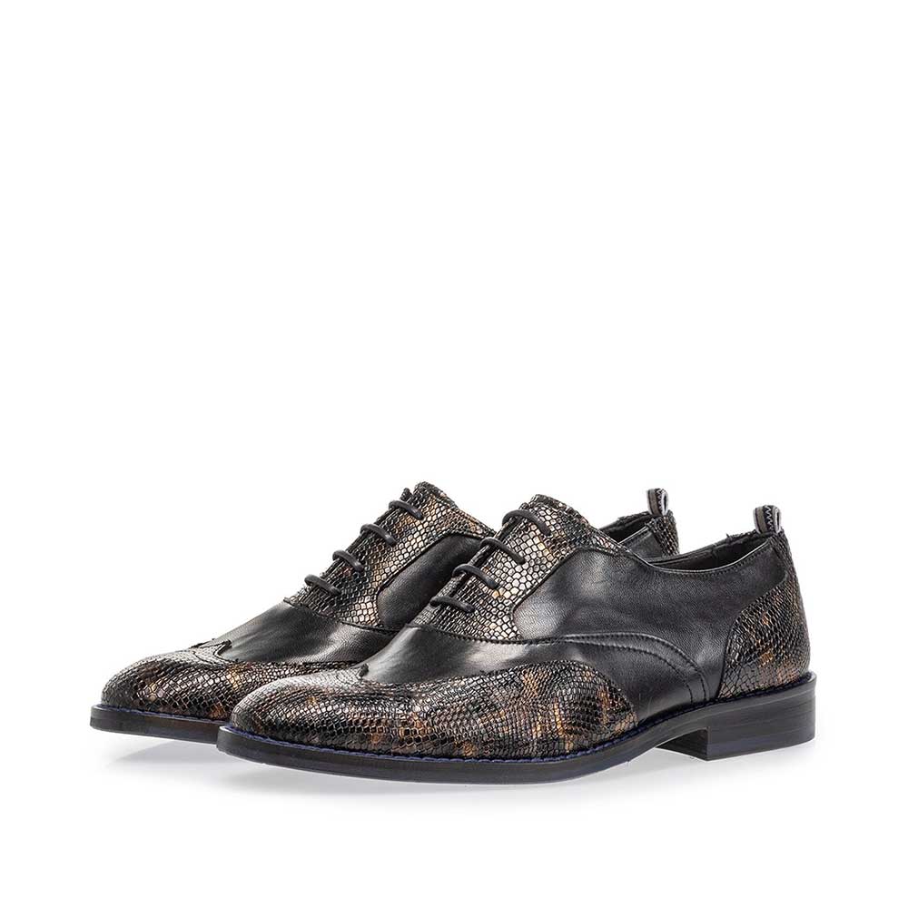 85822/00 - Schnürschuh Krokoprint kupfer 85822/00 - Schnürschuh Krokoprint kupfer