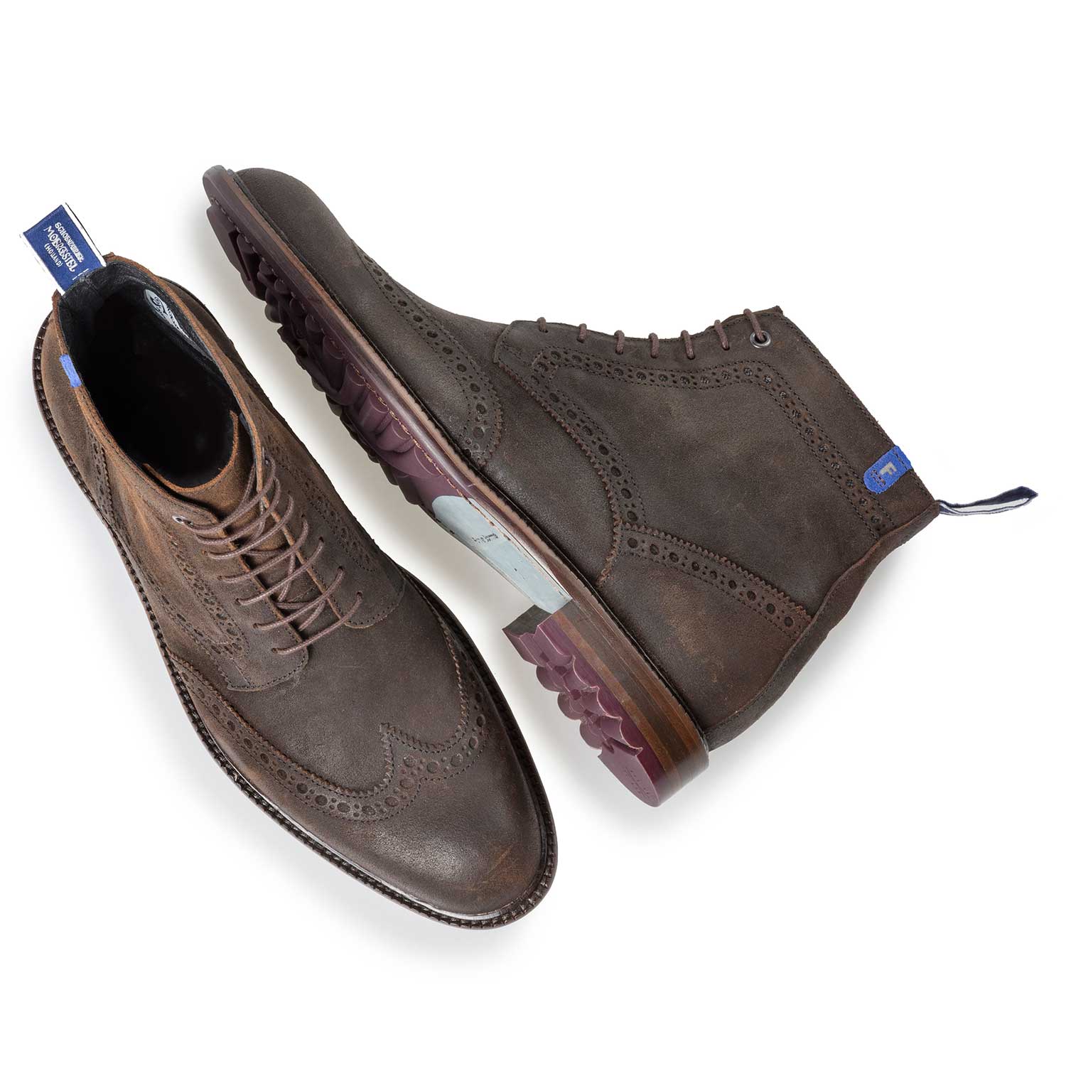 10506/05 - Brauner Brogue-Schnürstiefel aus Wildleder 10506/05 - Brauner Brogue-Schnürstiefel aus Wildleder
