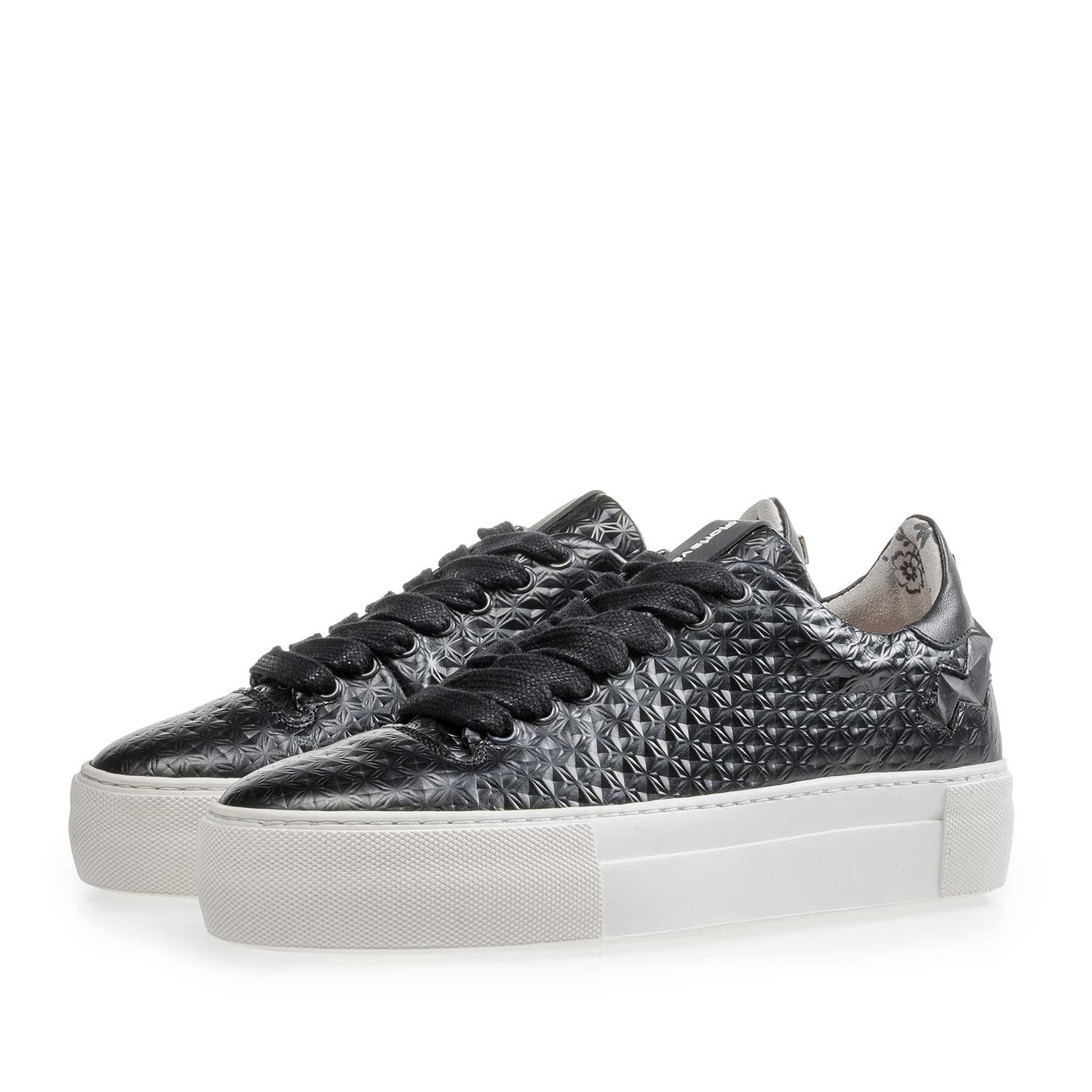 85234/01 - Black patterned leather sneaker 85234/01 - Black patterned leather sneaker