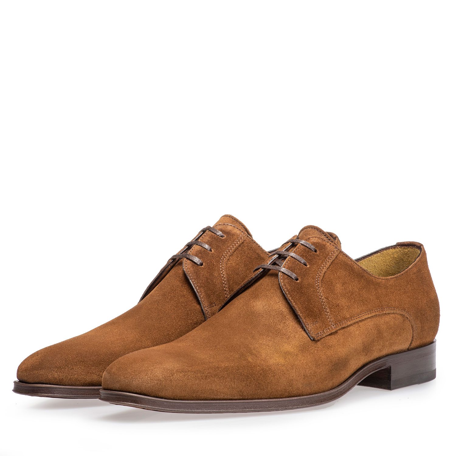 14299/10 - Mittelbrauner Kalbswildleder-Schnürschuh 14299/10 - Mittelbrauner Kalbswildleder-Schnürschuh
