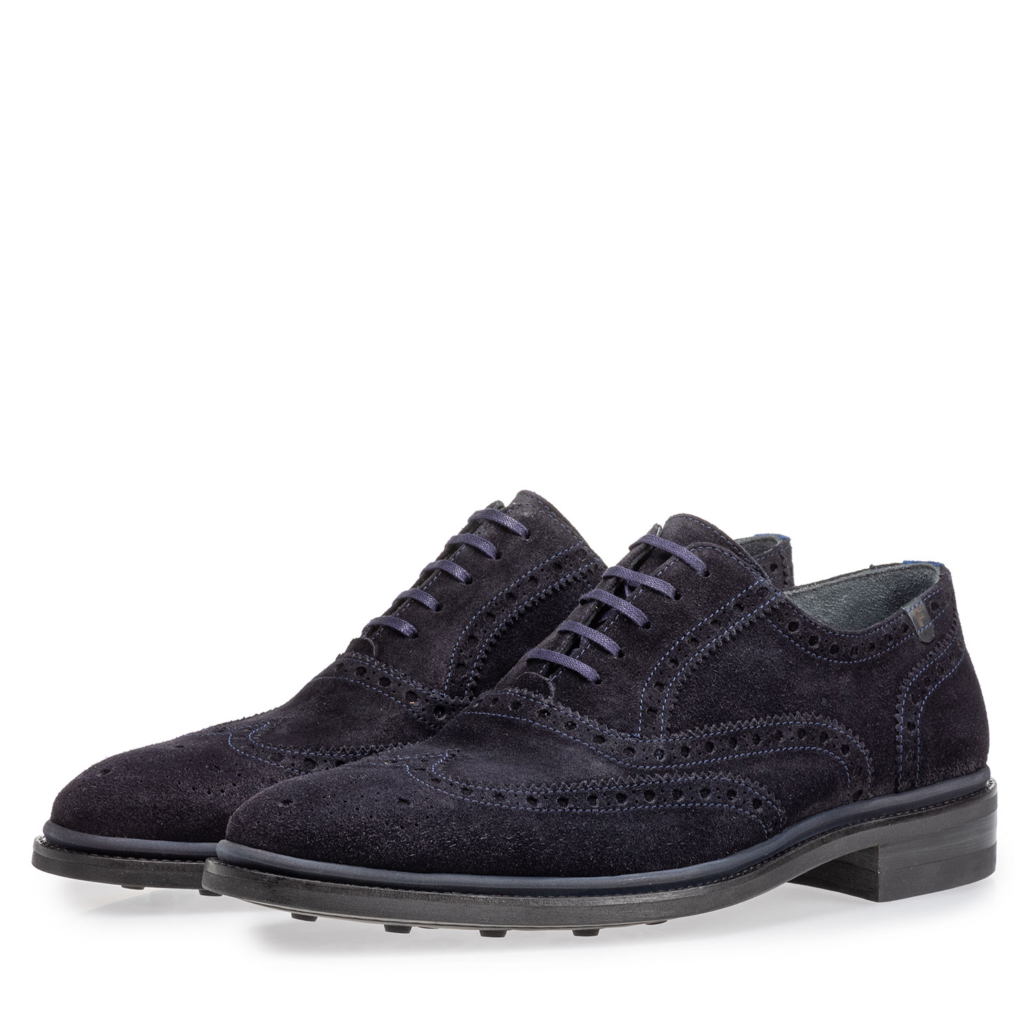 19172/01 - Brogue suede leather dark blue 19172/01 - Brogue suede leather dark blue