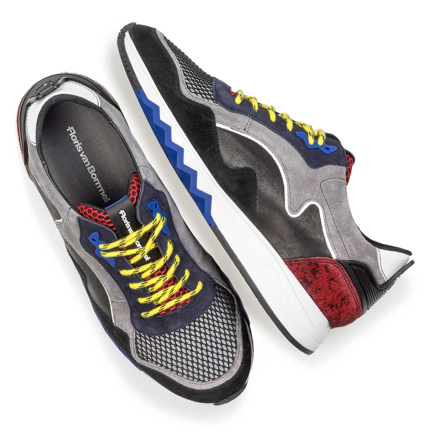 16092/07 - Schwarz-roter Wildleder-Sneaker 16092/07 - Schwarz-roter Wildleder-Sneaker