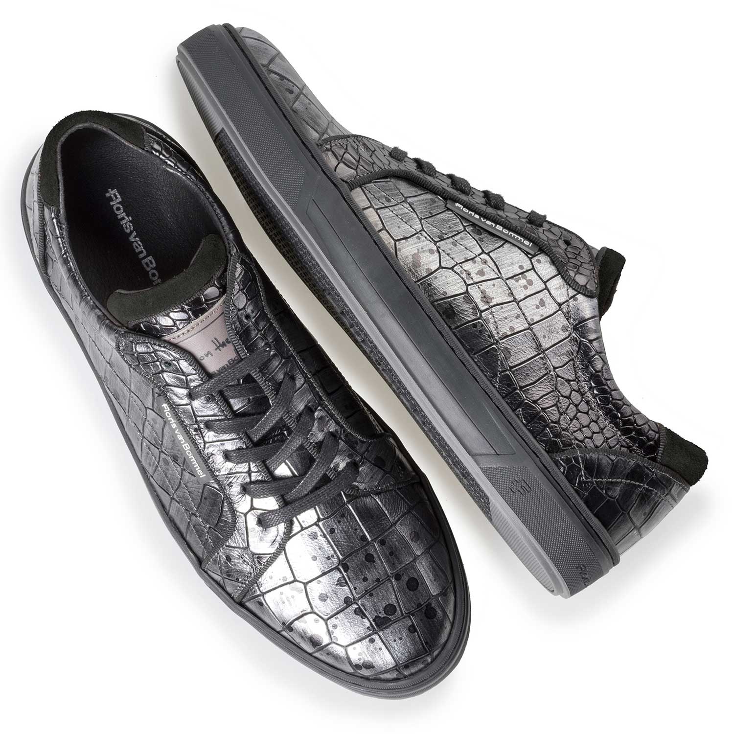 13214/03 - Leder-Sneaker mit Kroko-Print 13214/03 - Leder-Sneaker mit Kroko-Print