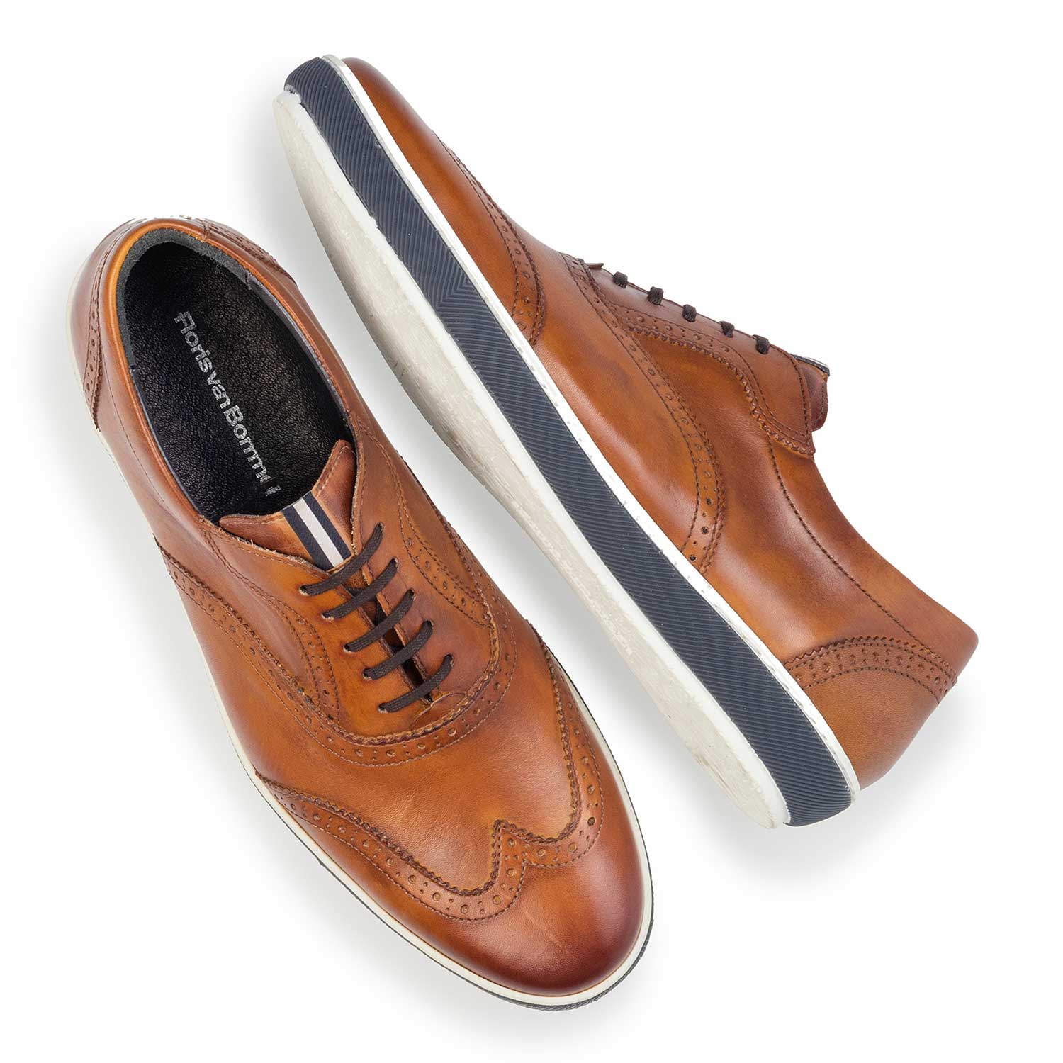 19036/38 - Cognac-coloured calf leather brogue shoe 19036/38 - Cognac-coloured calf leather brogue shoe