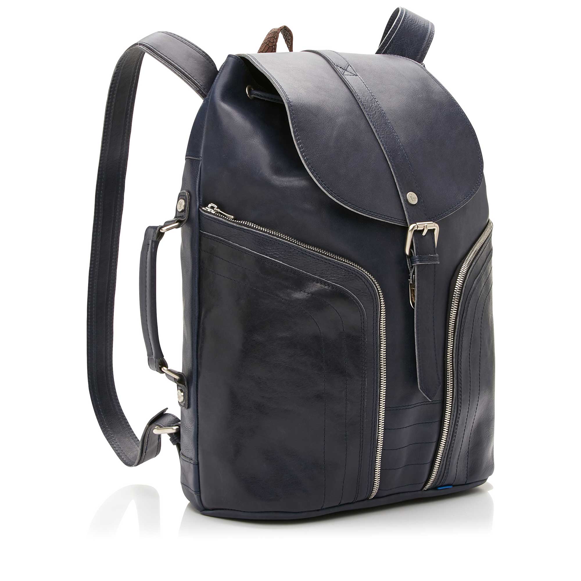 53020/00 - Floris van Bommel blue leather backpack 53020/00 - Floris van Bommel blue leather backpack