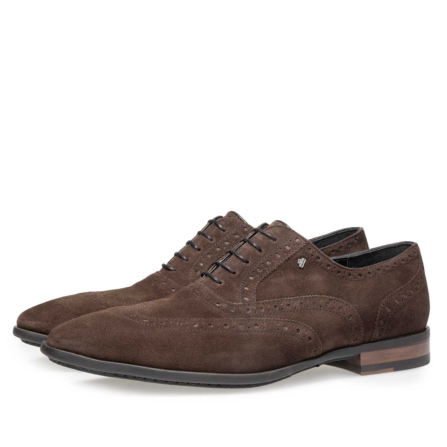 19105/01 - Brown calf suede leather brogue 19105/01 - Brown calf suede leather brogue