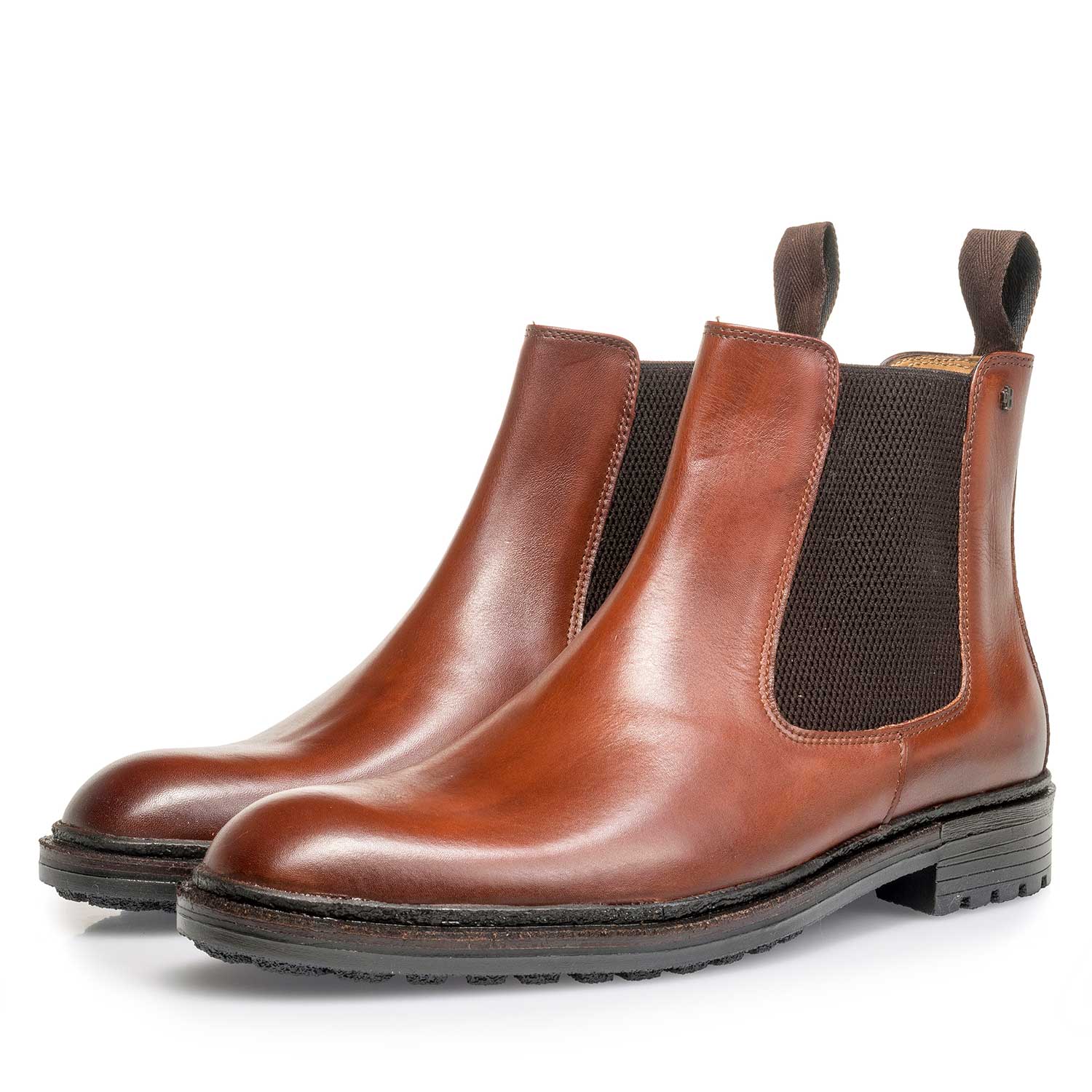 10355/06 - Cognacfarbener Chelsea Boot aus Kalbsleder 10355/06 - Cognacfarbener Chelsea Boot aus Kalbsleder