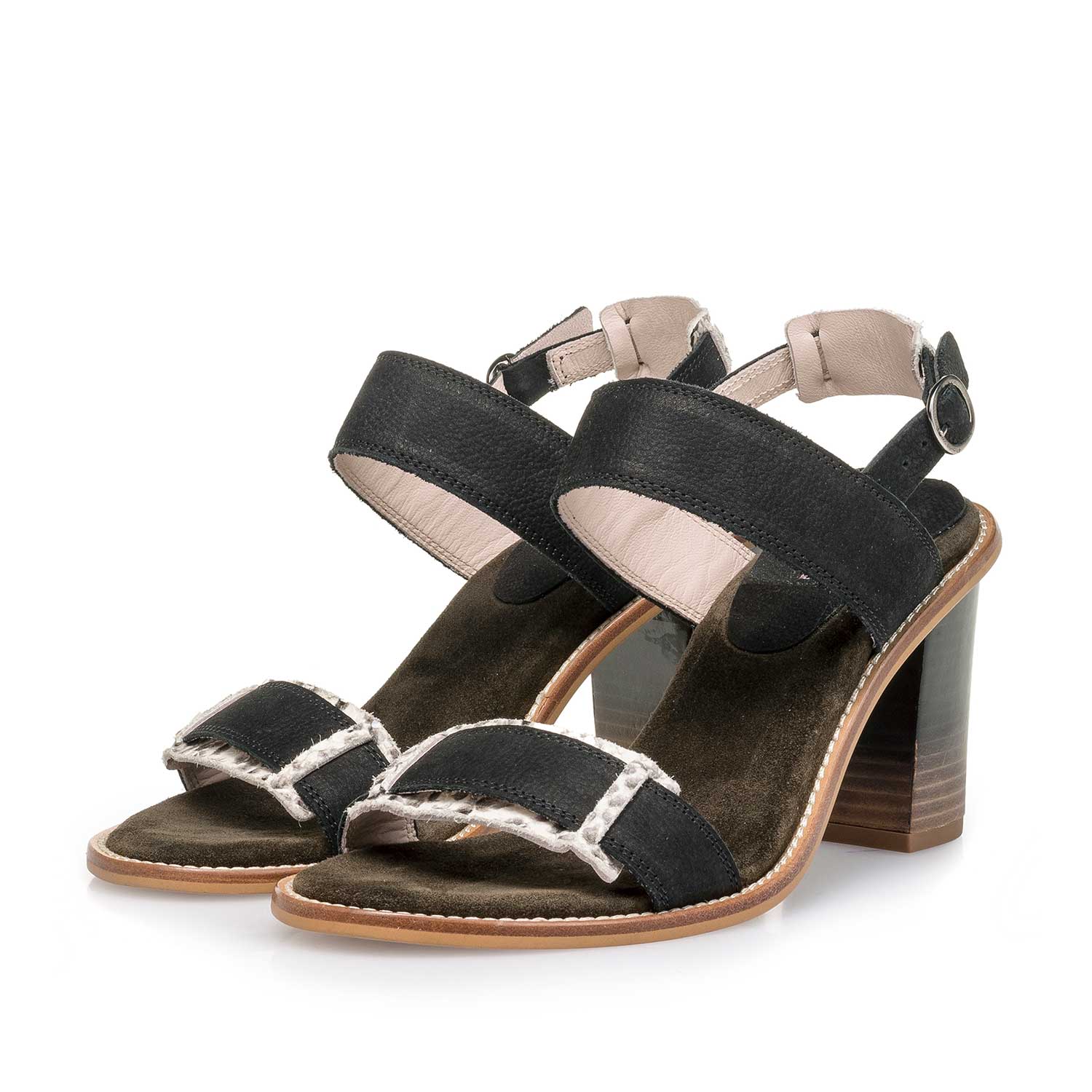 85920/00 - Schwarze Nubukleder-Sandale mit Keilabsatz 85920/00 - Schwarze Nubukleder-Sandale mit Keilabsatz