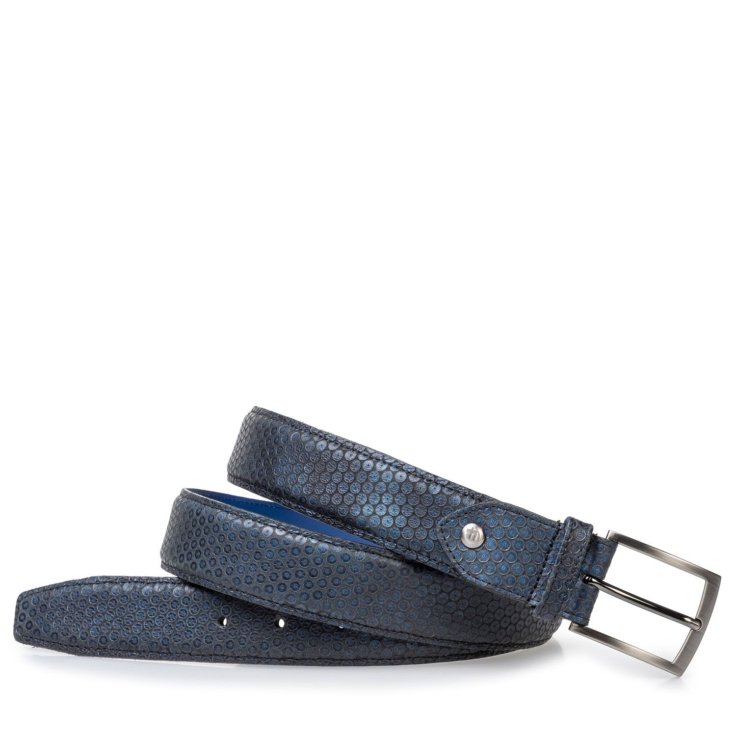 75203/51 - Leather belt blue with print 75203/51 - Leather belt blue with print