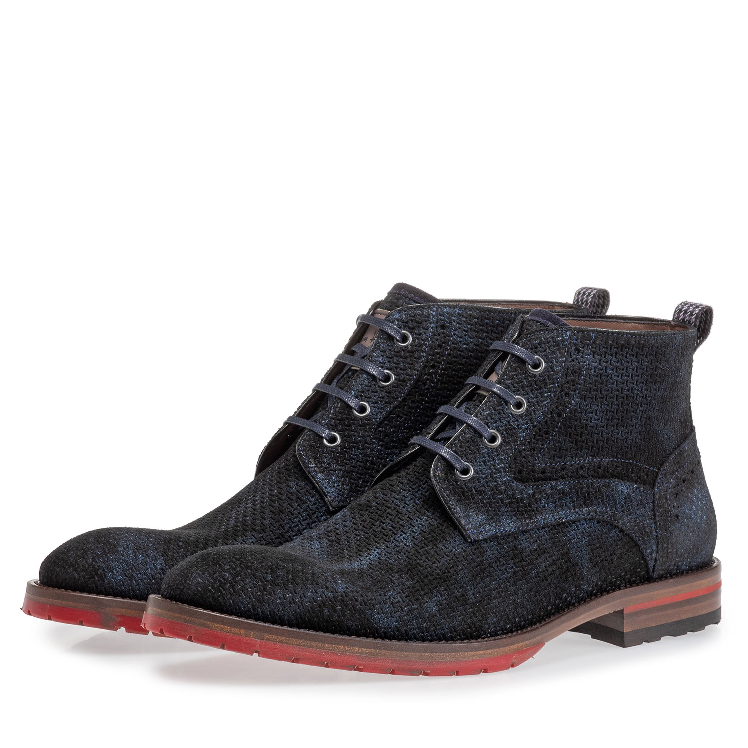 10317/27 - Lace boot blue with print 10317/27 - Lace boot blue with print
