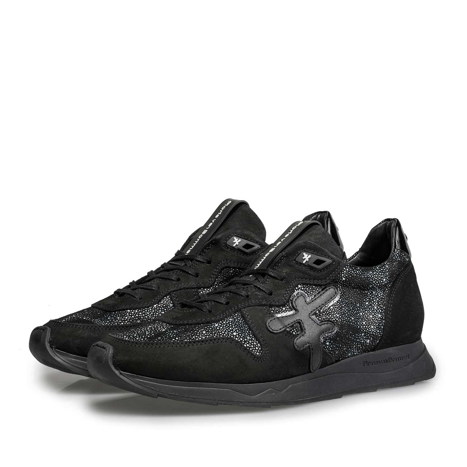 85255/04 - Schwarzer Leder-Sneaker mit Joggingschuhsohle 85255/04 - Schwarzer Leder-Sneaker mit Joggingschuhsohle