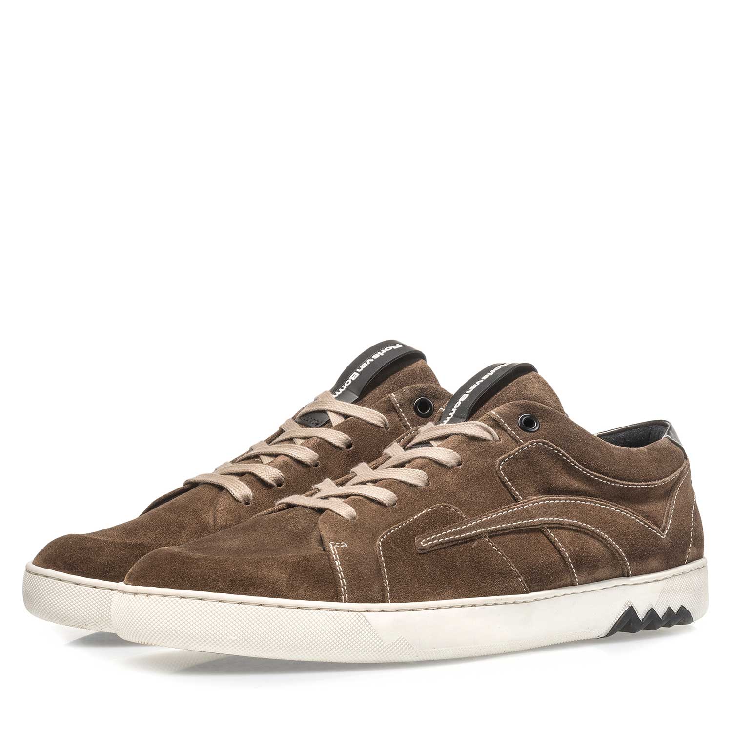 10646/04 - Dunkler taupefarbener Wildleder-Schnürschuh 10646/04 - Dunkler taupefarbener Wildleder-Schnürschuh