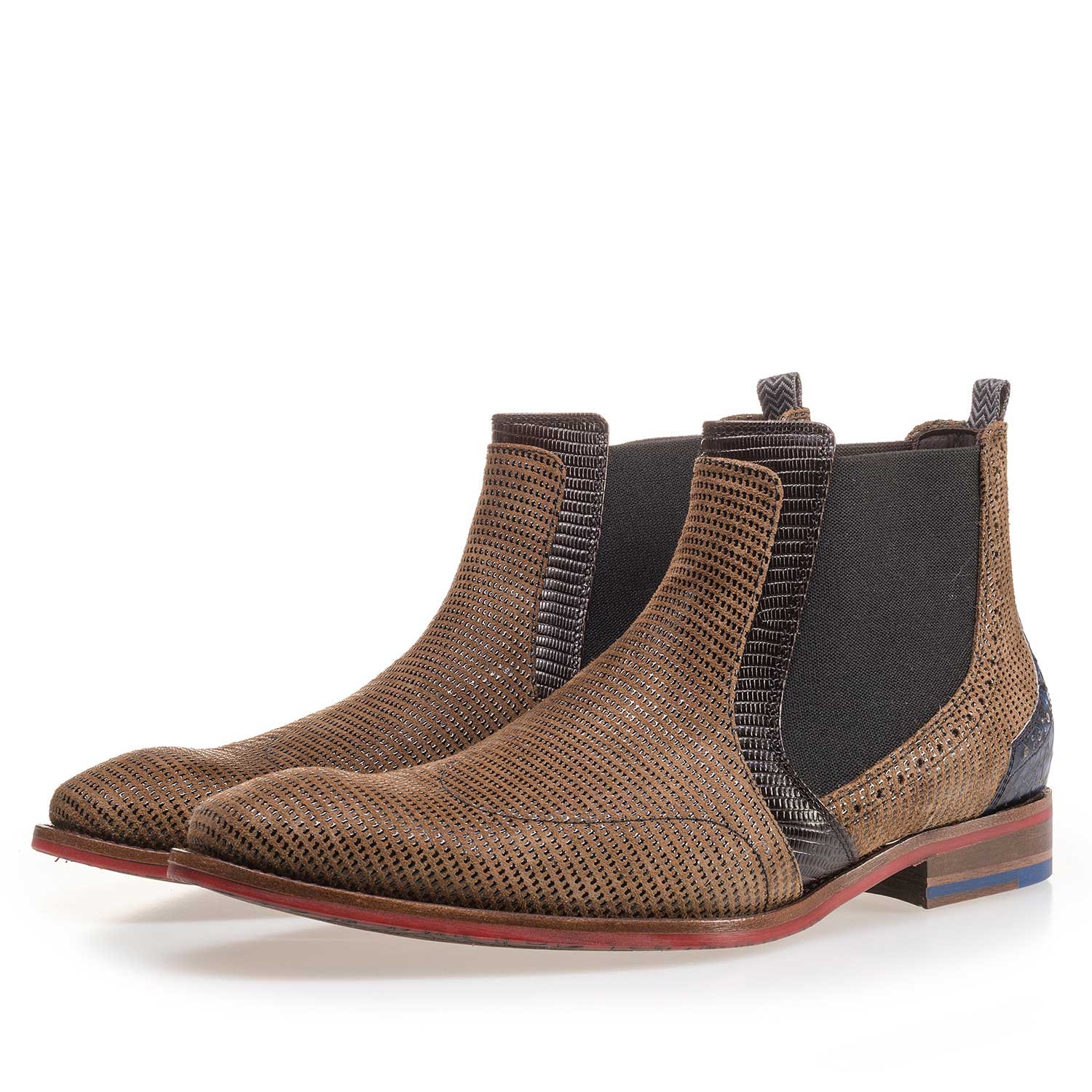 10455/01 - Kamelfarbener Chelsea Boot aus Wildleder 10455/01 - Kamelfarbener Chelsea Boot aus Wildleder