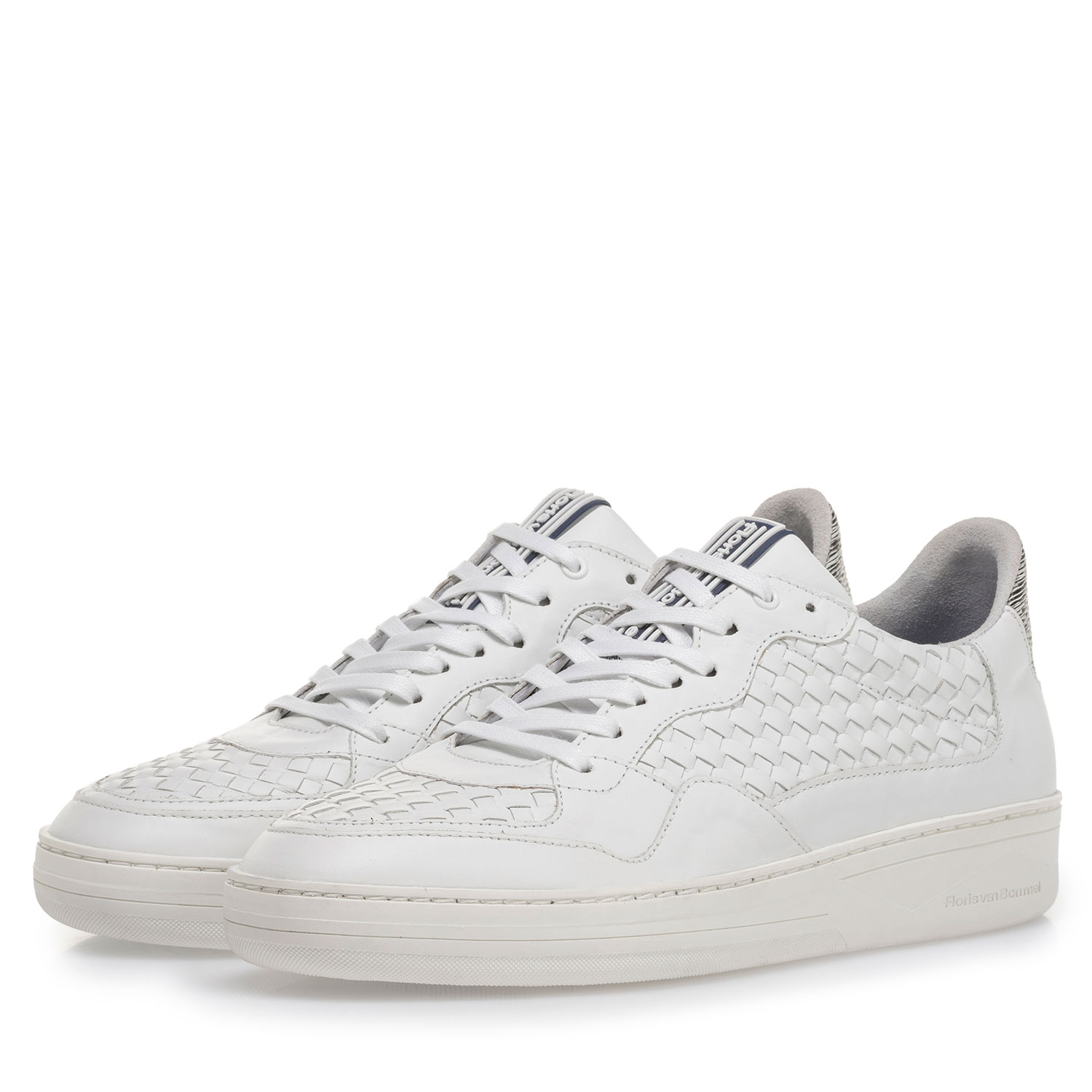 16265/02 - Weißer geflochtener Kalbsleder-Sneaker 16265/02 - Weißer geflochtener Kalbsleder-Sneaker