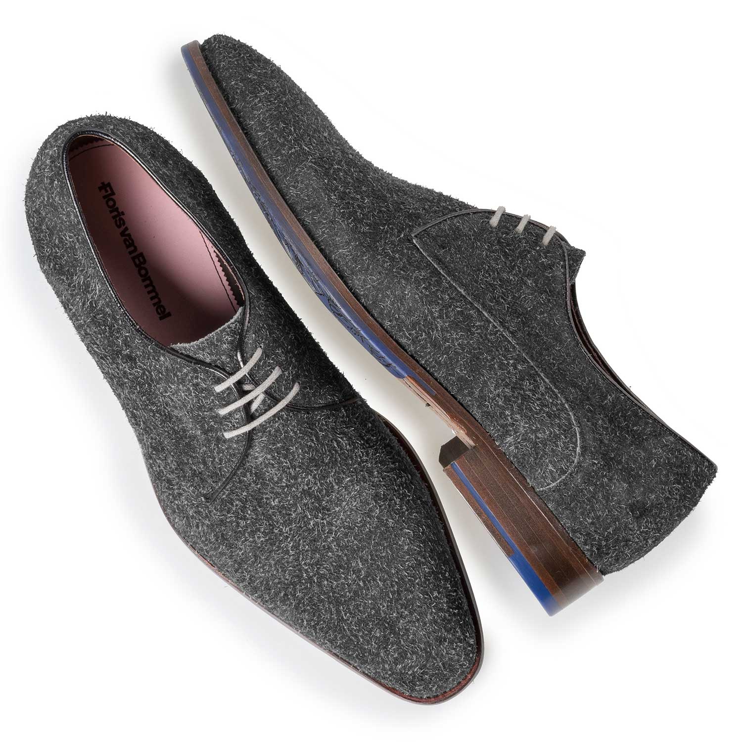 18072/02 - Grey lace shoe made of buffed leather 18072/02 - Grey lace shoe made of buffed leather