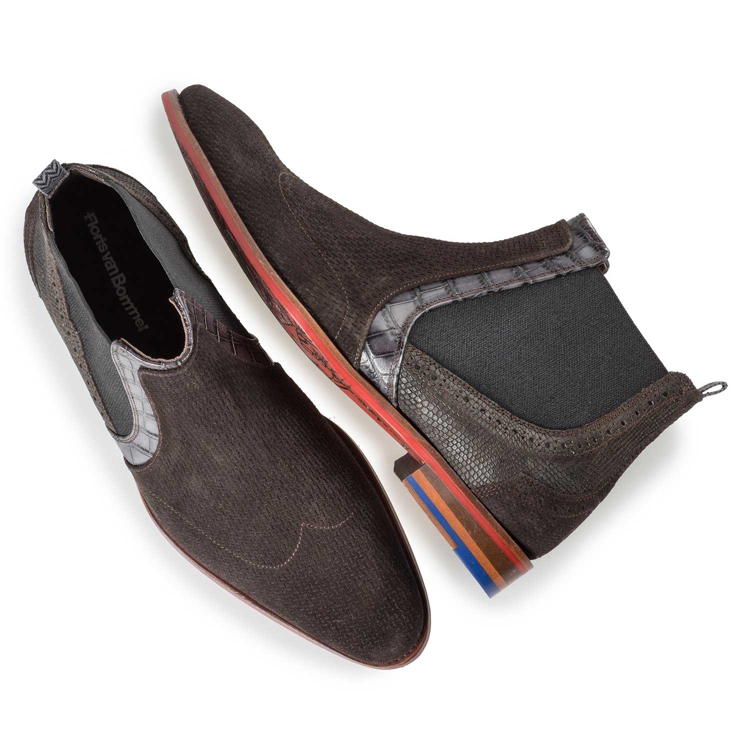 20055/07 - Brauner gemusterter Chelsea Boot 20055/07 - Brauner gemusterter Chelsea Boot