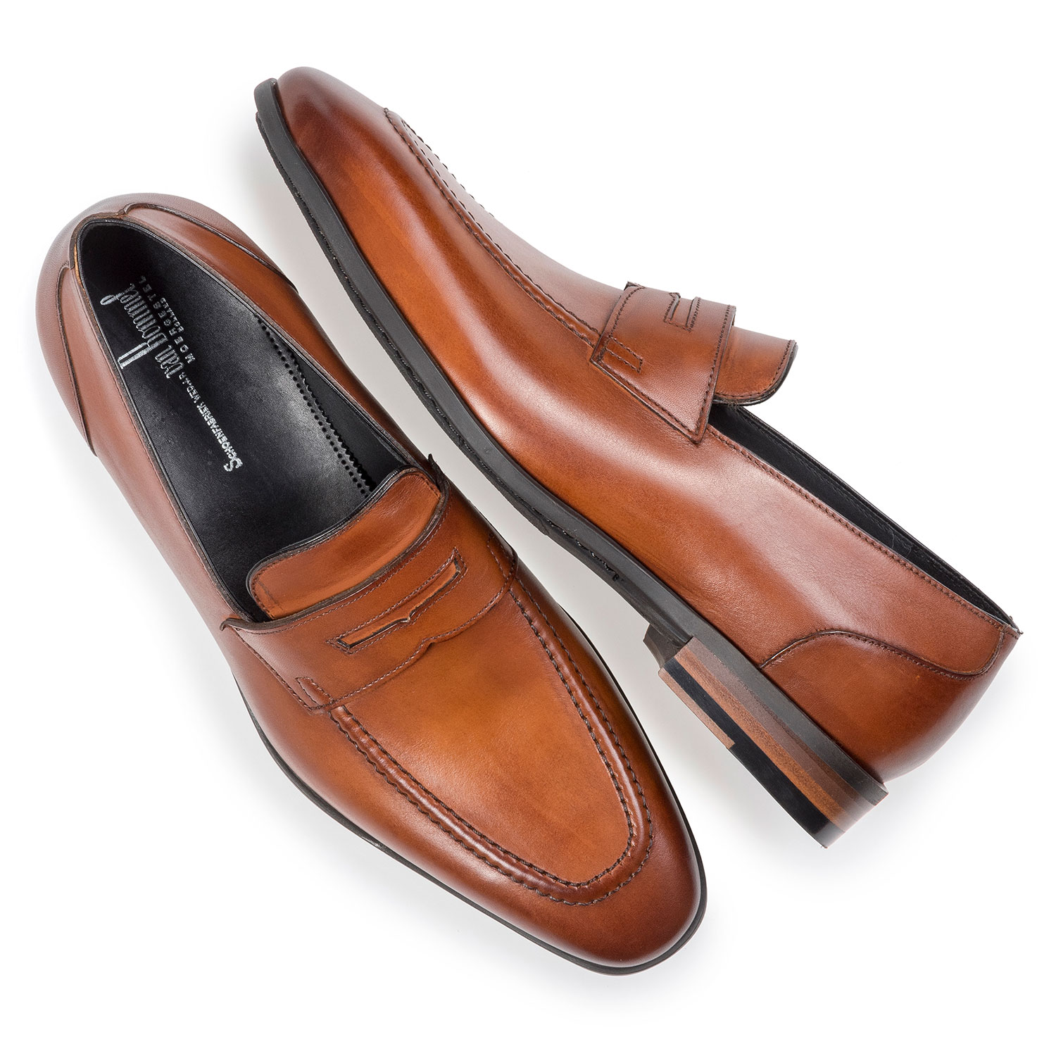 11129/03 - Dark cognac-coloured calf leather loafer 11129/03 - Dark cognac-coloured calf leather loafer