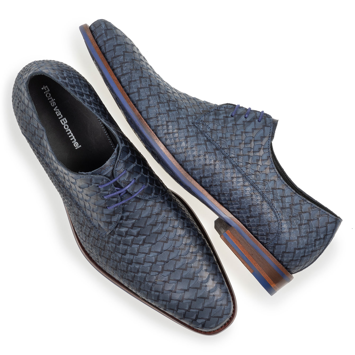 18359/02 - Schnürschuh blau Nubukleder 18359/02 - Schnürschuh blau Nubukleder