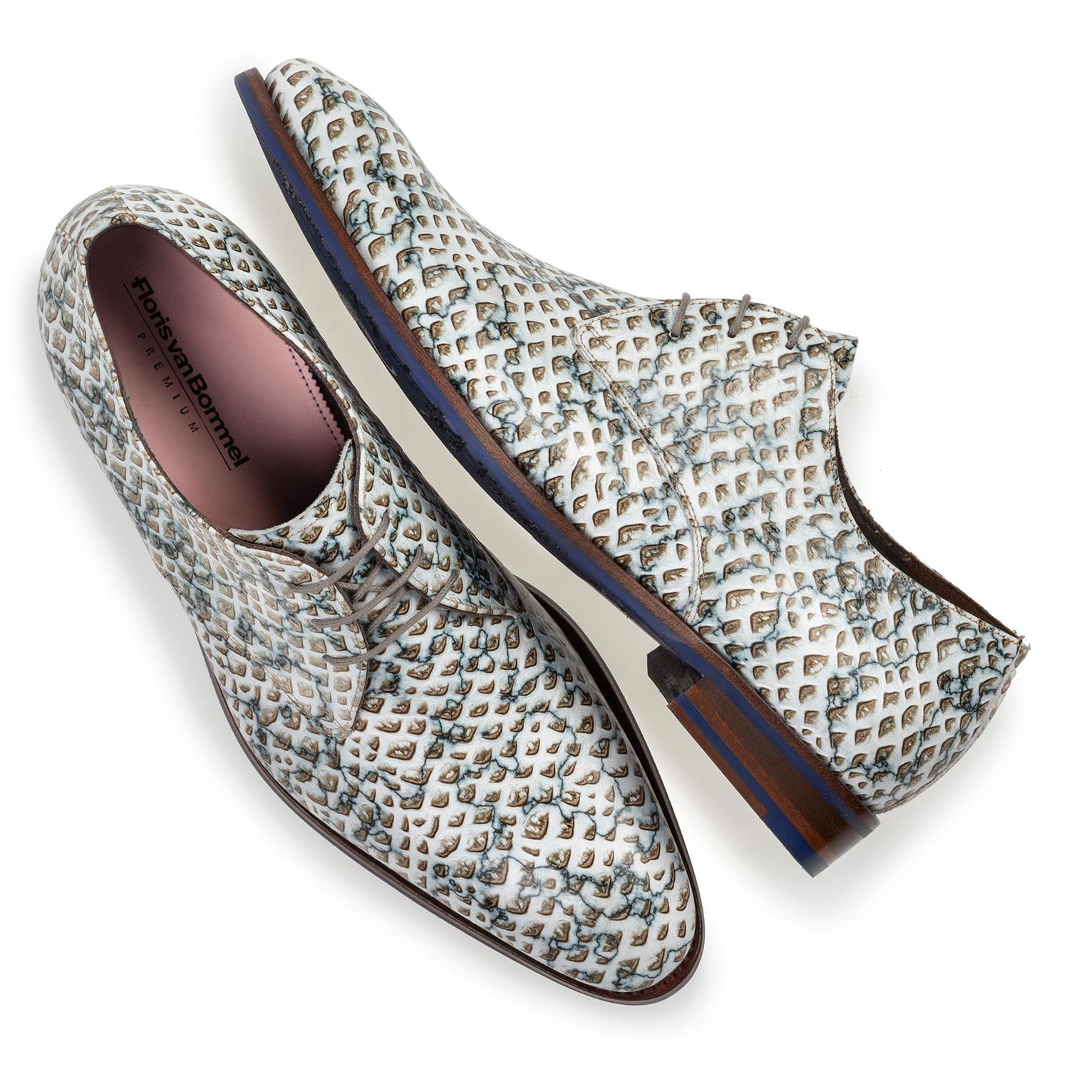 18089/03 - Schnürschuh mit Print Leder sandfarben 18089/03 - Schnürschuh mit Print Leder sandfarben