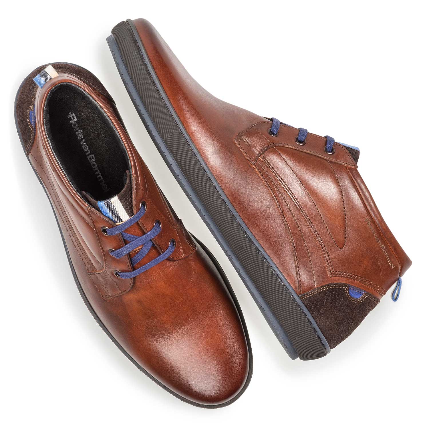 10074/15 - Dunkler cognacfarbener Kalbsleder-Schnürschuh 10074/15 - Dunkler cognacfarbener Kalbsleder-Schnürschuh