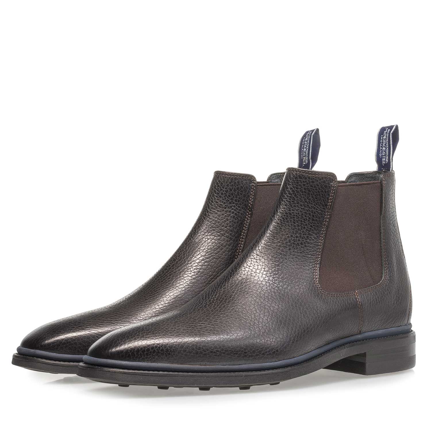 10669/05 - Schwarzer Chelsea Boot aus Kalbsleder mit Print 10669/05 - Schwarzer Chelsea Boot aus Kalbsleder mit Print