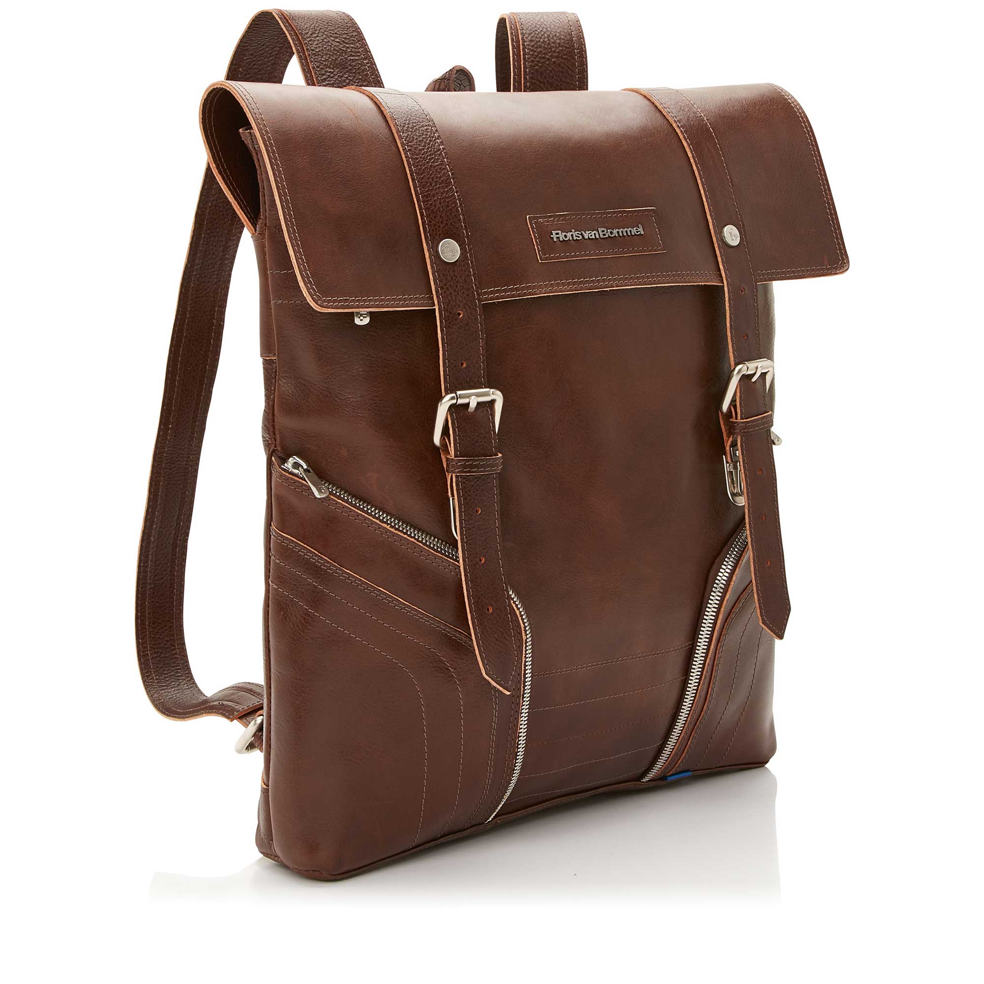 53030/00 - Floris van Bommel brauner Leder Rucksack 53030/00 - Floris van Bommel brauner Leder Rucksack