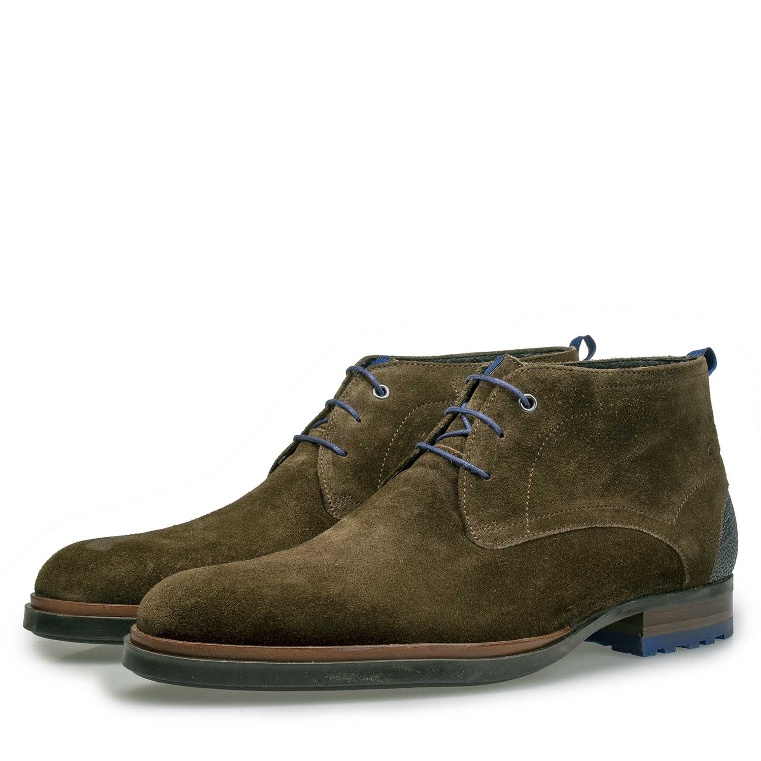 10947/12 - Olive green calf’s suede leather lace boot 10947/12 - Olive green calf’s suede leather lace boot
