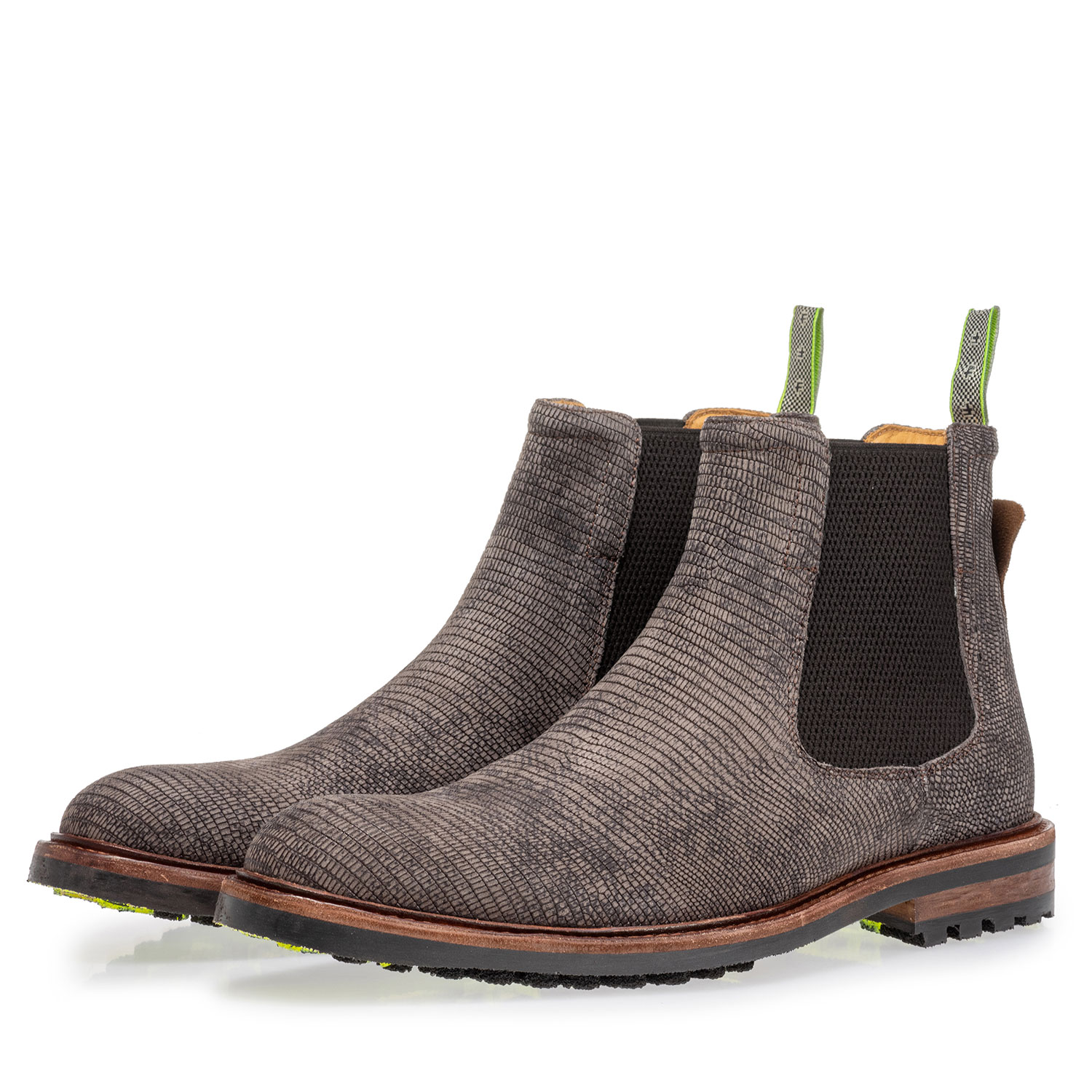 20093/09 - Chelsea boot with lizard print grey 20093/09 - Chelsea boot with lizard print grey